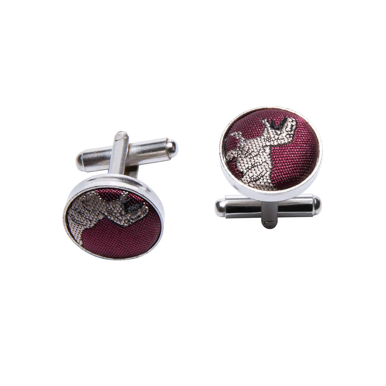 Barry.Wang Set Papillon in Seta Paisley Pre-annodato con Fazzoletto e Gemelli, Rosso Borgogna, Taglia Unica - immagine 5