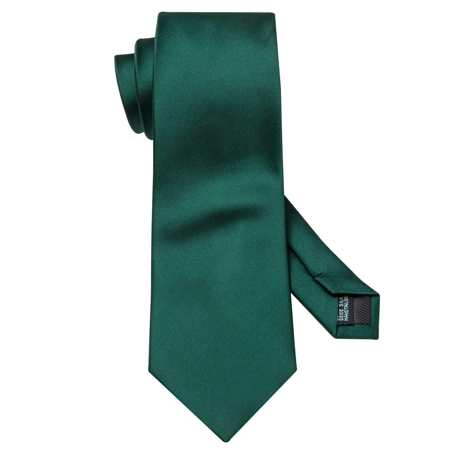 Barry.Wang Set Cravatta in Seta, Fazzoletto, Gemelli e Fermacravatta - Motivo Cachemire, Verde Smeraldo Satinato - immagine 4