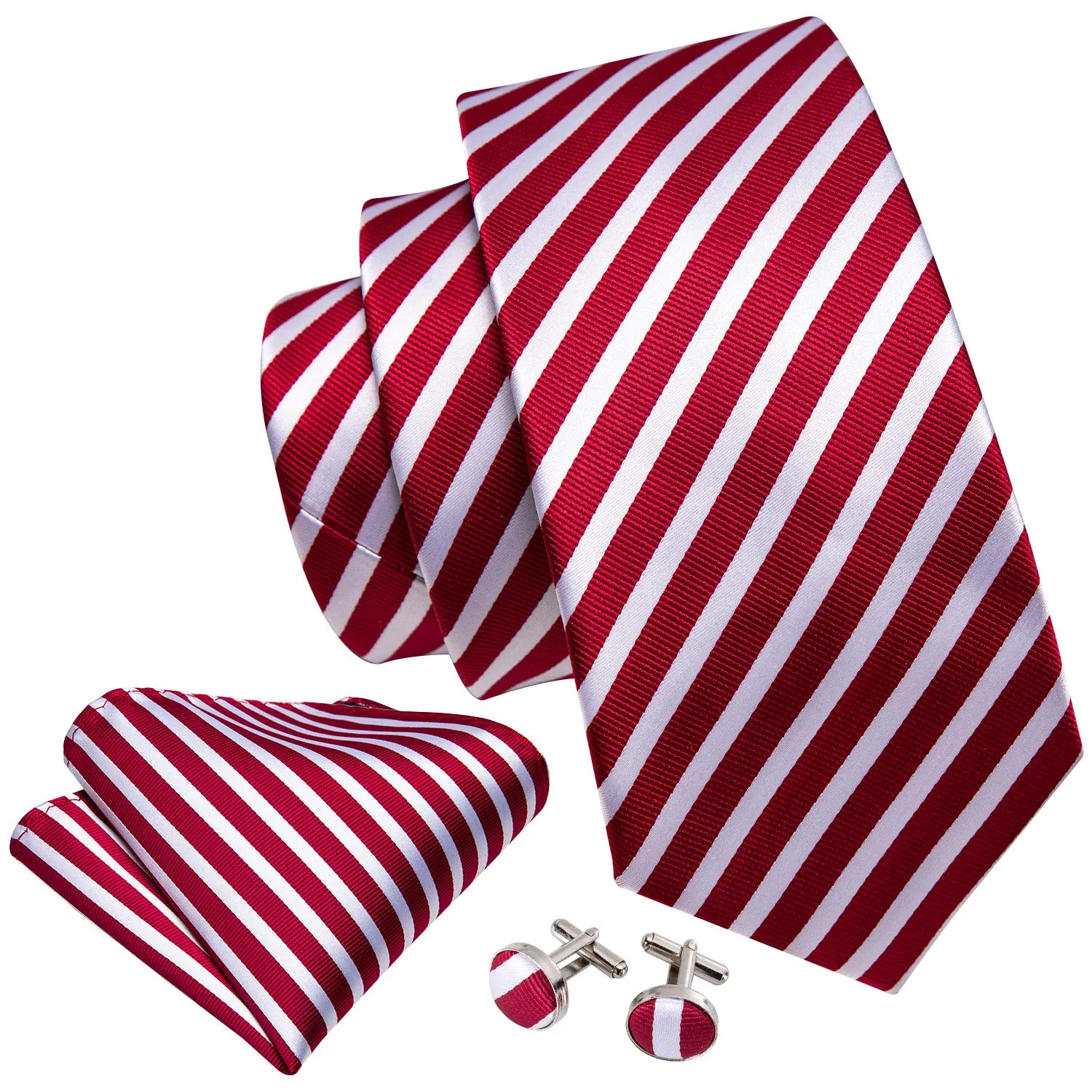 Barry.Wang Set di Cravatta e Fazzoletto a Fiore Rosso e Bianco - immagine 2