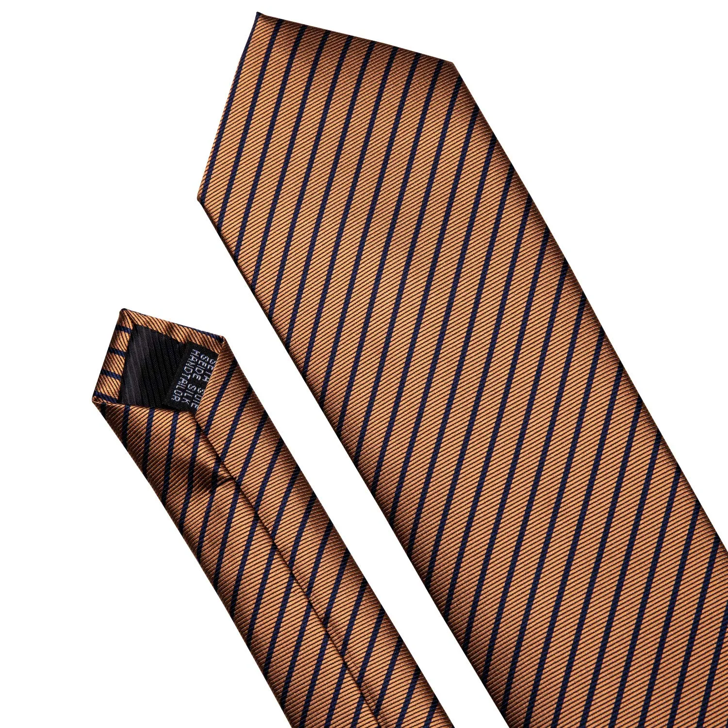 Barry.Wang Set Cravatta in Seta con Fazzoletto da Taschino e Gemelli a Righe Tartan, Marrone, Taglia Unica - immagine 6