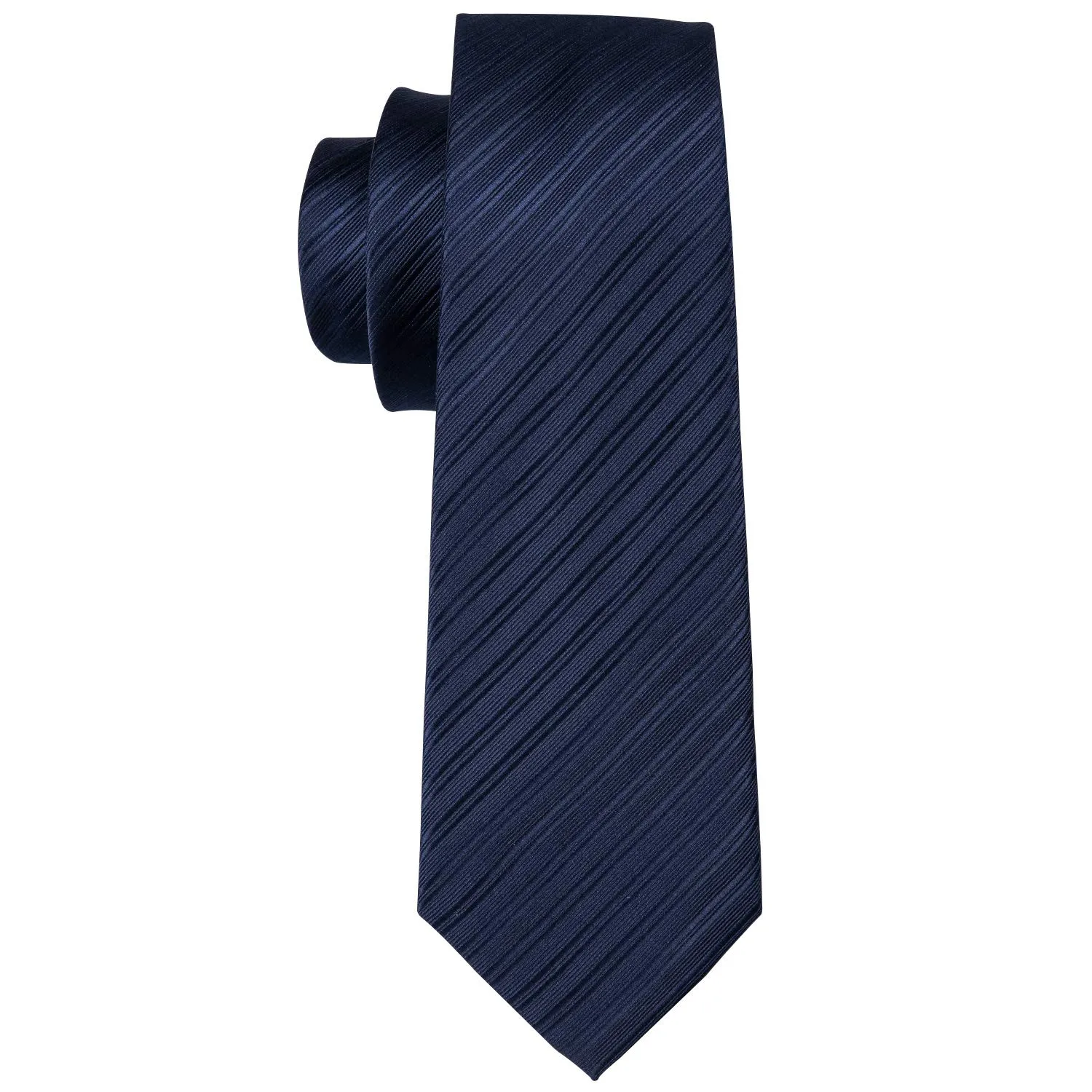 Barry.Wang Set Cravatta, Fazzoletto da Taschino e Gemelli, 4 Pezzi, Seta, Blu Marino Scuro - immagine 4