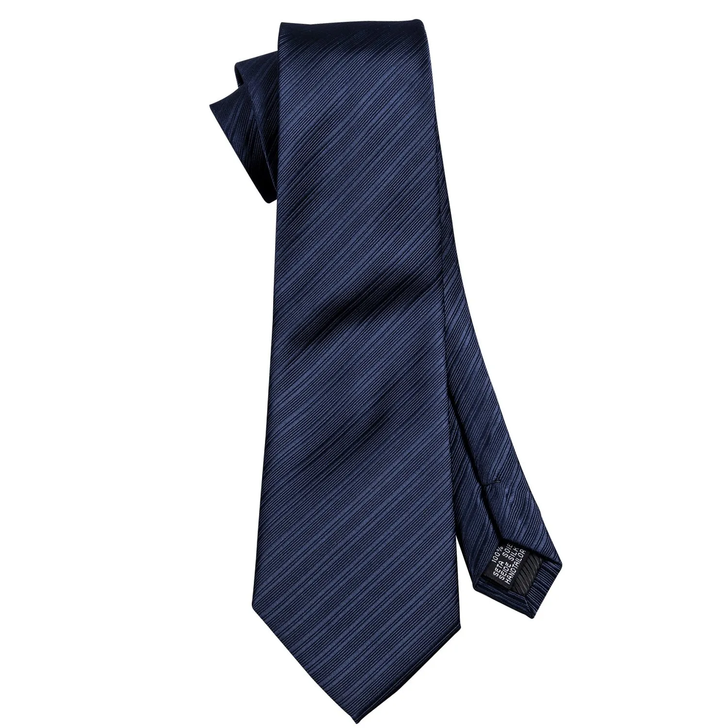 Barry.Wang Set Cravatta, Fazzoletto da Taschino e Gemelli, 4 Pezzi, Seta, Blu Marino Scuro - immagine 6