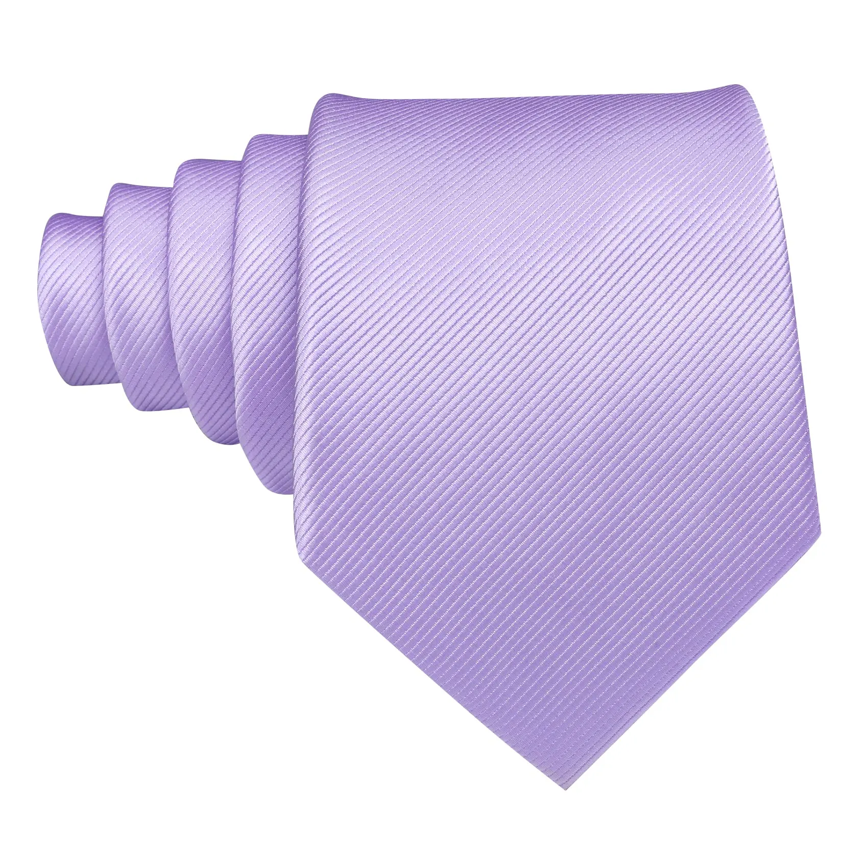 Barry.Wang Set uomo con cravatta in raso, fazzoletto da taschino, gemelli e fermacravatta, 4 pezzi, lavanda, Taglia unica - immagine 4