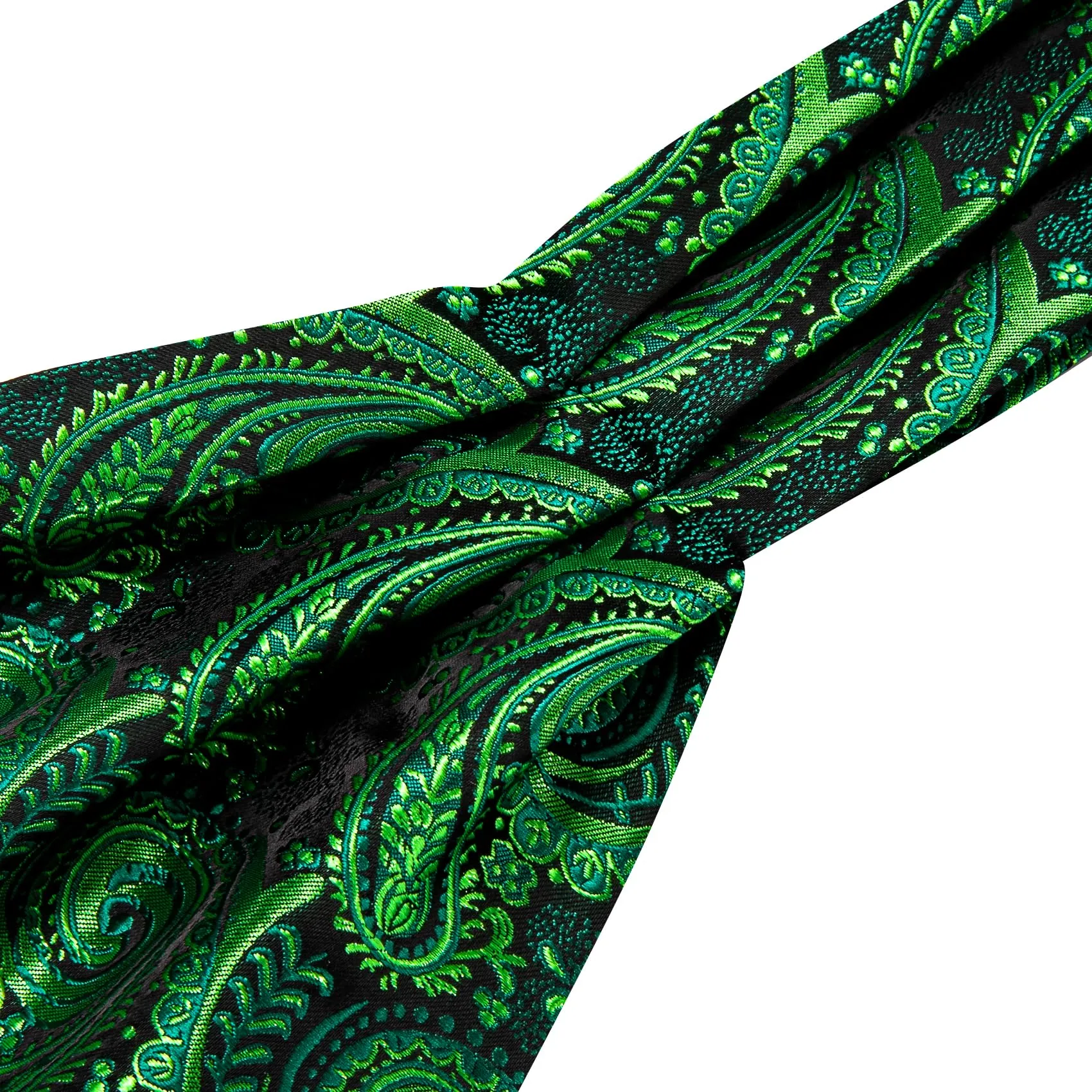 Barry.Wang Set Cravatta Ascot in Seta con Fazzoletto da Tasca e Gemelli, Stampa Paisley, Taglia Unica - immagine 5