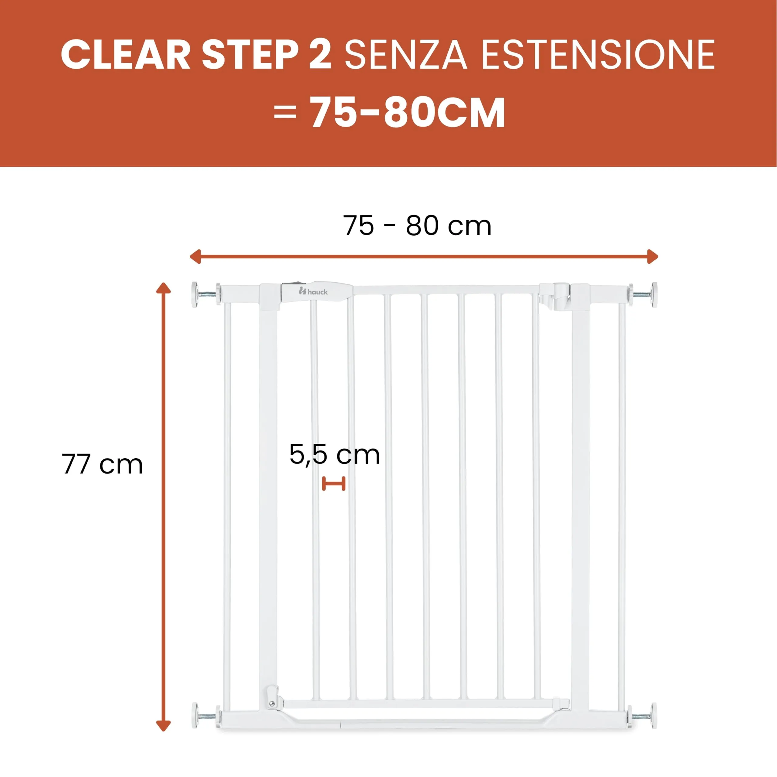 hauck Cancelletto di Sicurezza Porta con Soglia Piatta, White, 75-80 cm - immagine 2