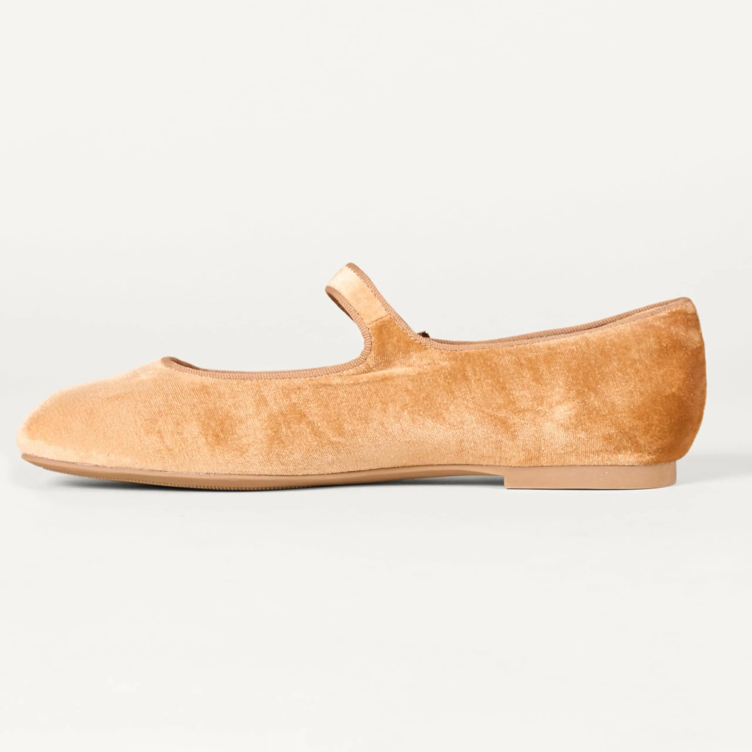 Amazon Essentials Ballerine Mary Jane Donna, Arancio Albicocca Velluto, 36 EU - immagine 3