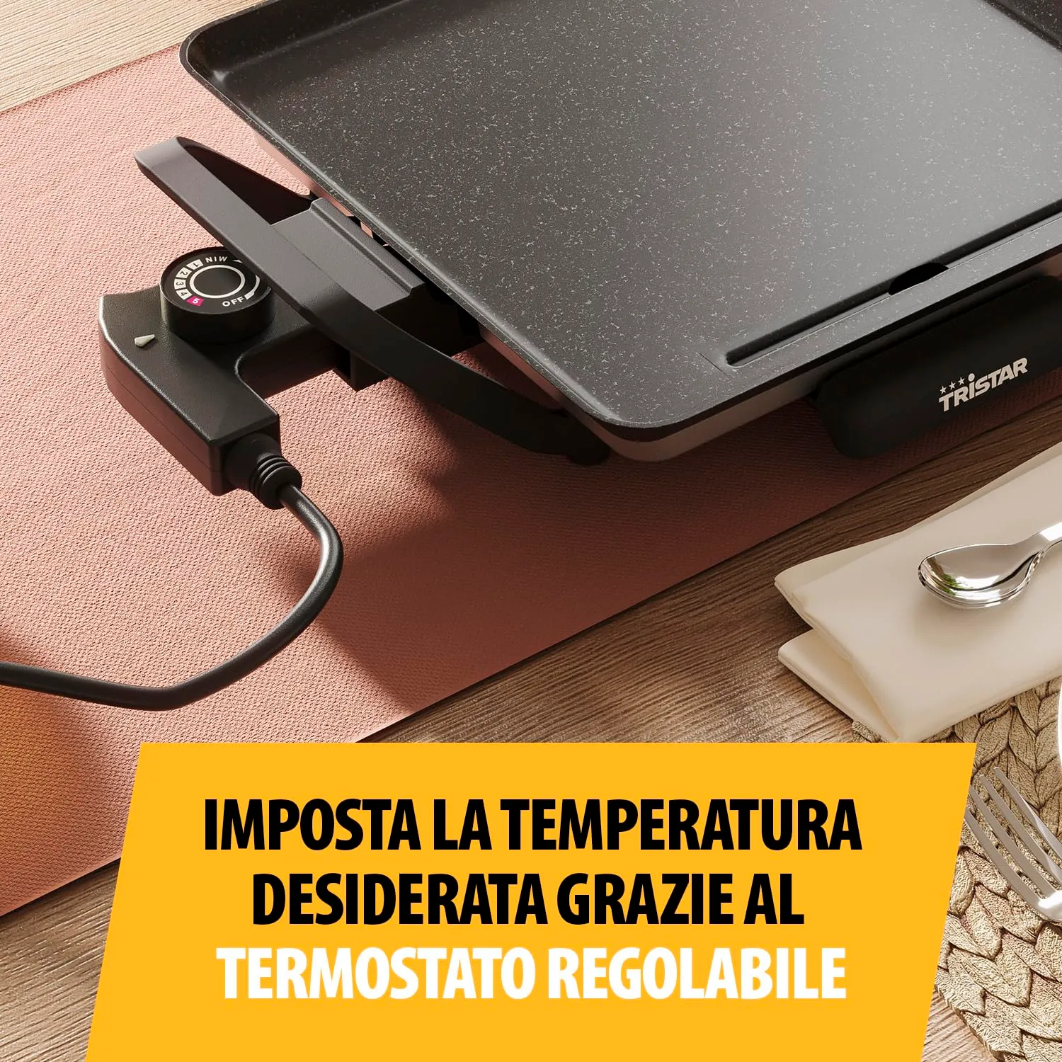 Tristar Griglia da tavolo slim S 28 x 28 cm BP-2666 - immagine 5