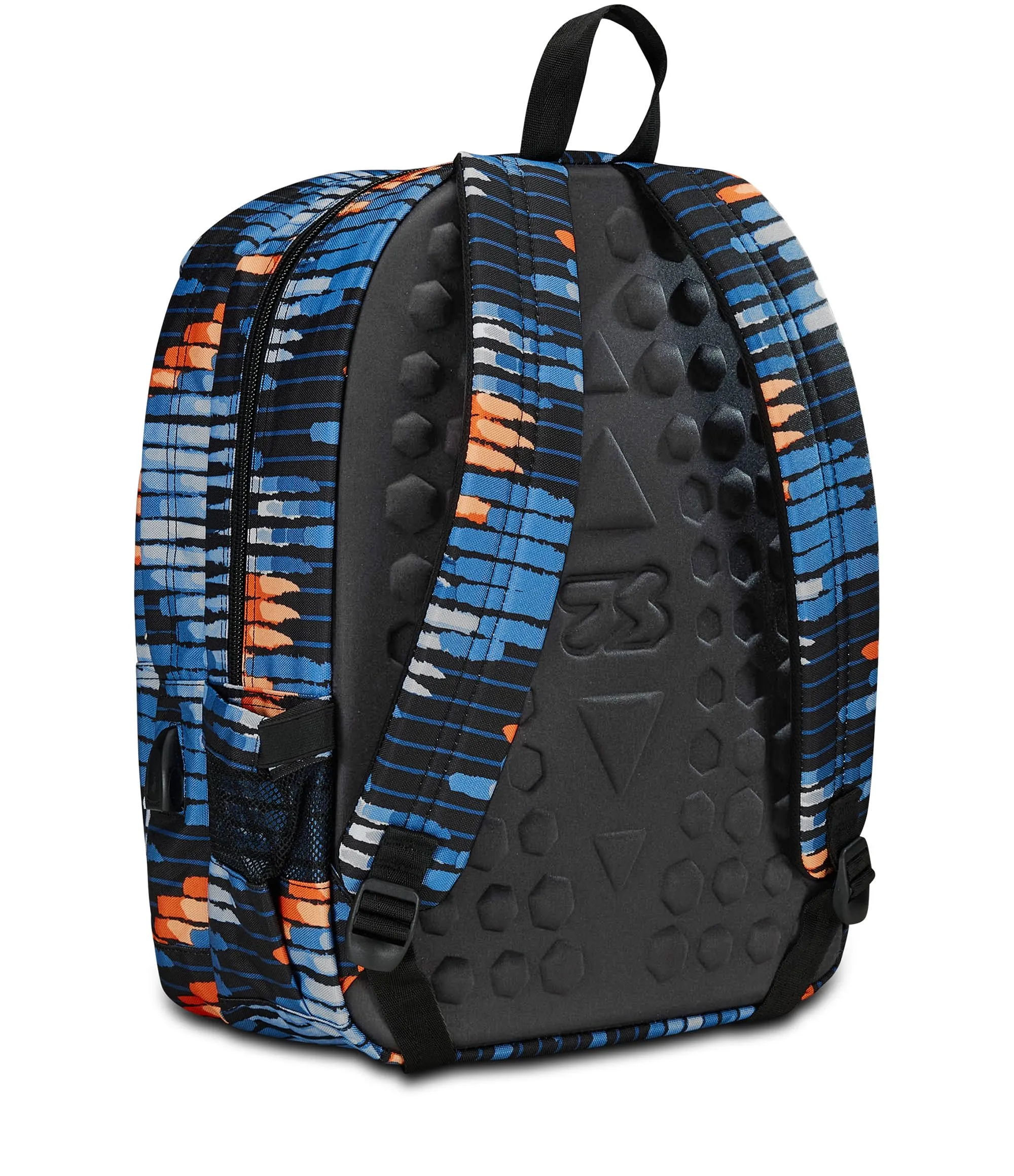 Seven Freethink Zaino Scuola Media ed Elementare 34L, Doppio Scomparto, Tasca PC e Borraccia, Ricarica USB, Blu Arancione - immagine 5