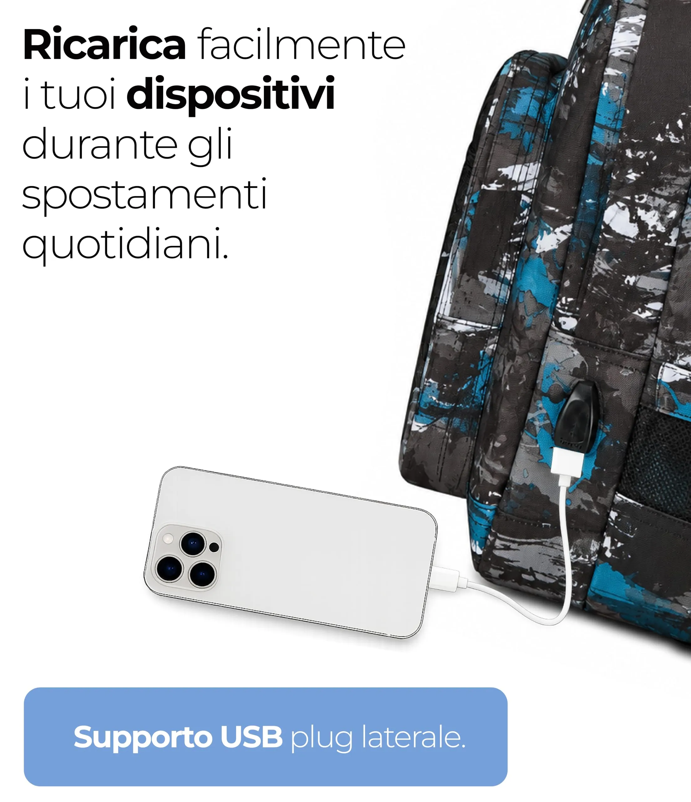 Seven Freethink Zaino Scuola Media ed Elementare 34L, Doppio Scomparto, Tasca PC e Borraccia, USB, Nero Verde - immagine 7