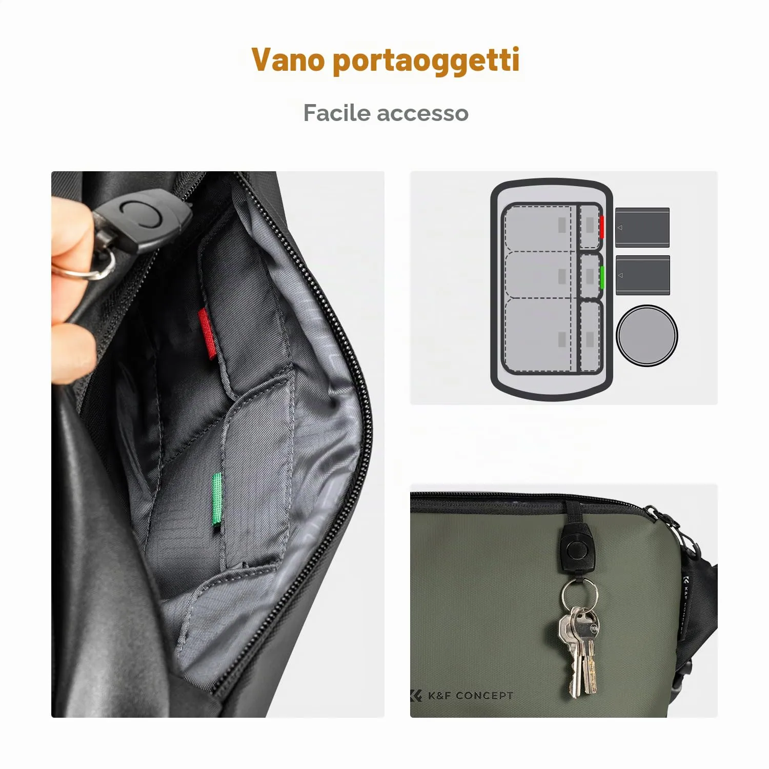 K&F CONCEPT Borsa a Tracolla Impermeabile per Fotocamera SLR DSLR - immagine 4