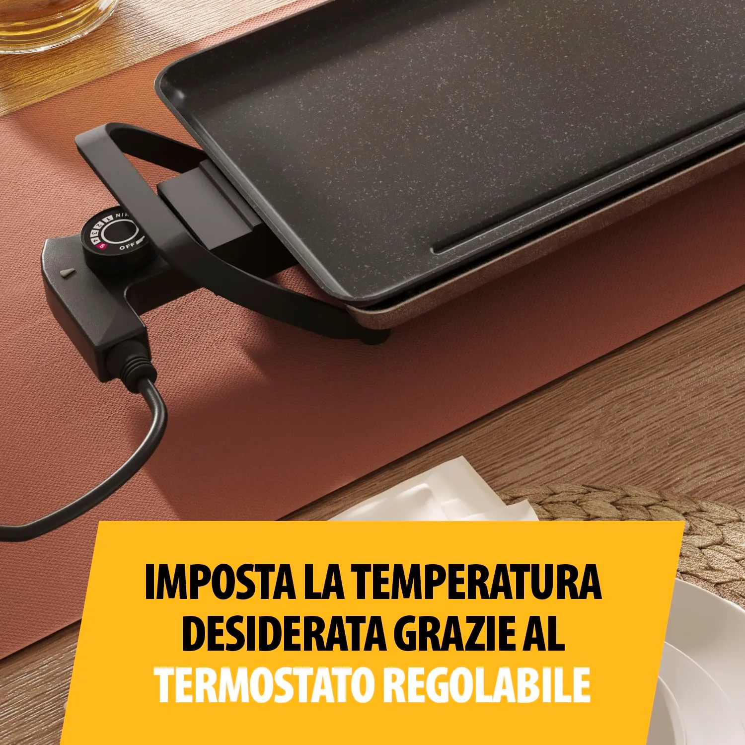 Tristar Griglia da tavolo slim XL BP-2669, 90 x 23 cm - immagine 5