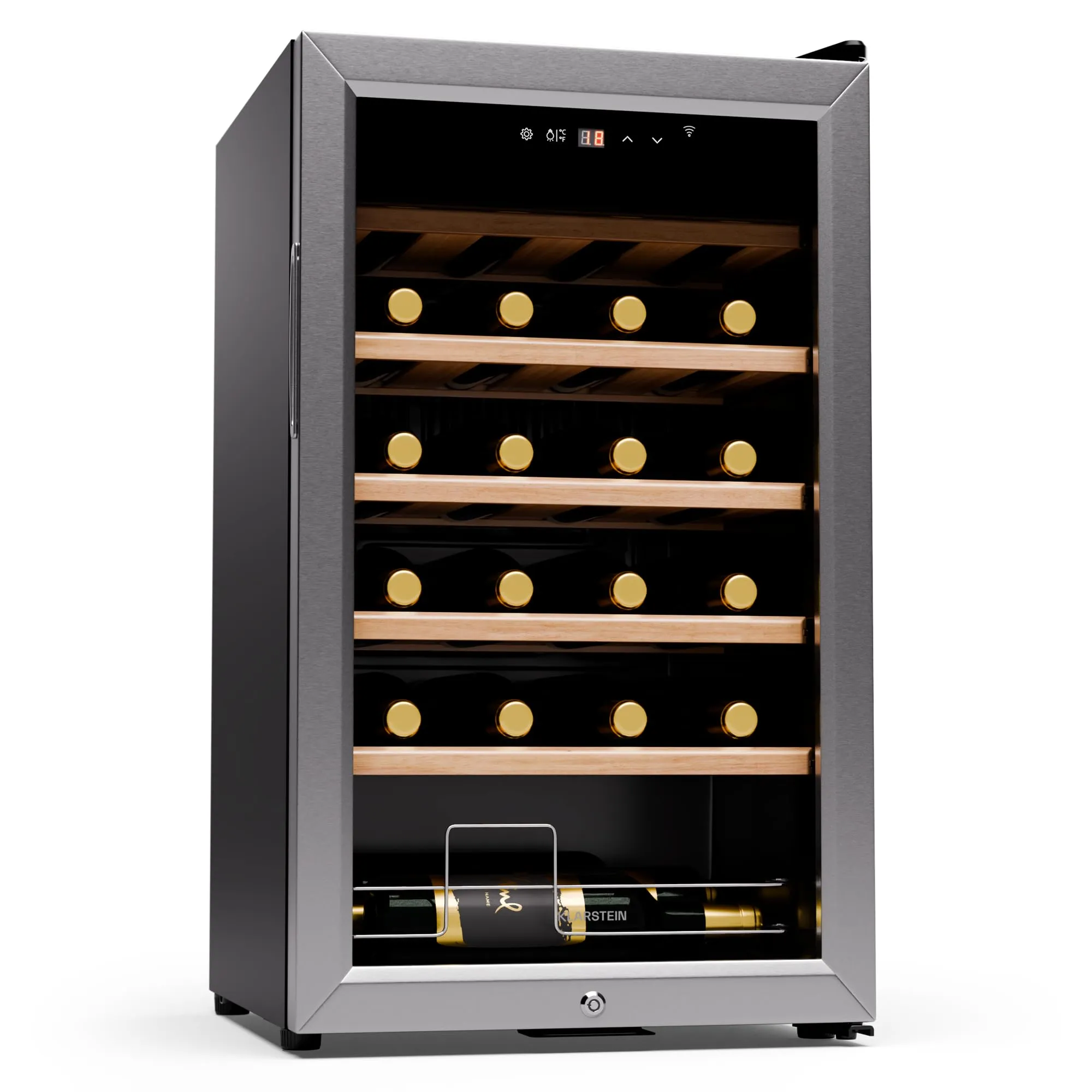 Klarstein Shiraz Premium Smart 24 Wine Cooler, 24 Bottles, WiFi Control, LED Lighting, Touch Display - immagine 1