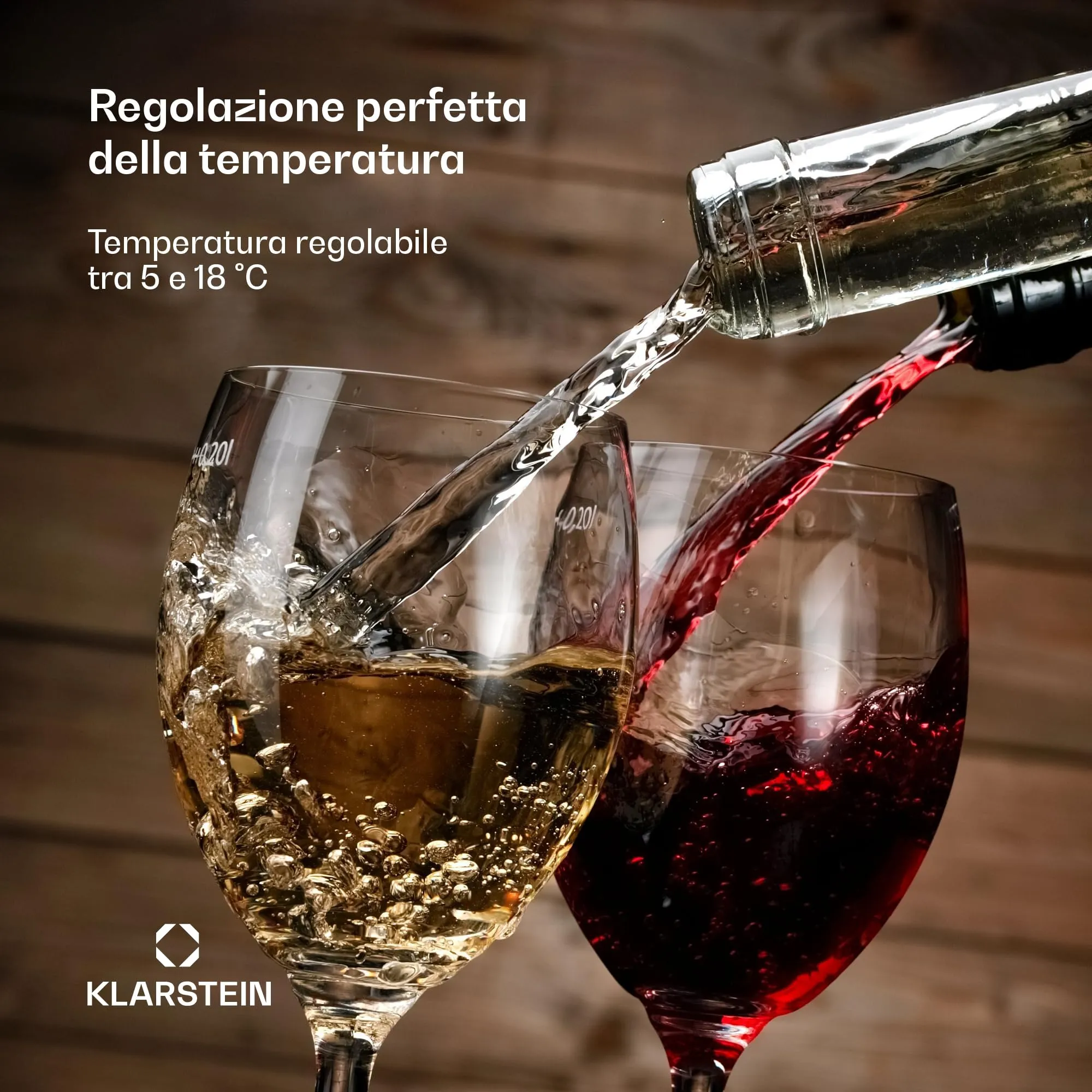 Klarstein Shiraz Premium Smart 24 Wine Cooler, 24 Bottles, WiFi Control, LED Lighting, Touch Display - immagine 3