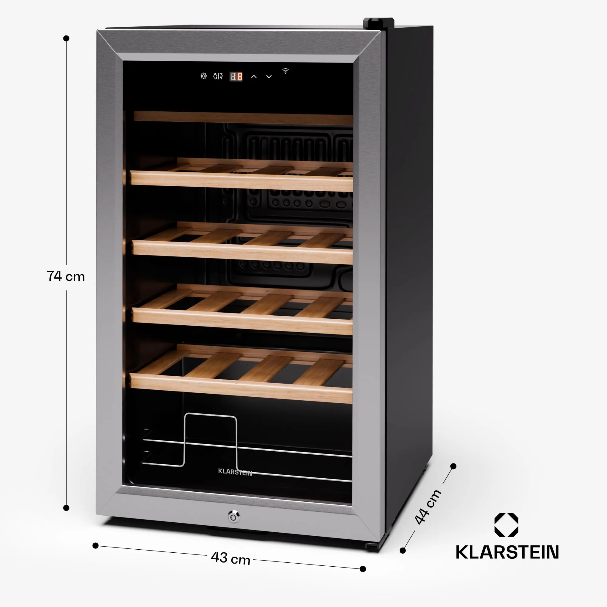 Klarstein Shiraz Premium Smart 24 Wine Cooler, 24 Bottles, WiFi Control, LED Lighting, Touch Display - immagine 8