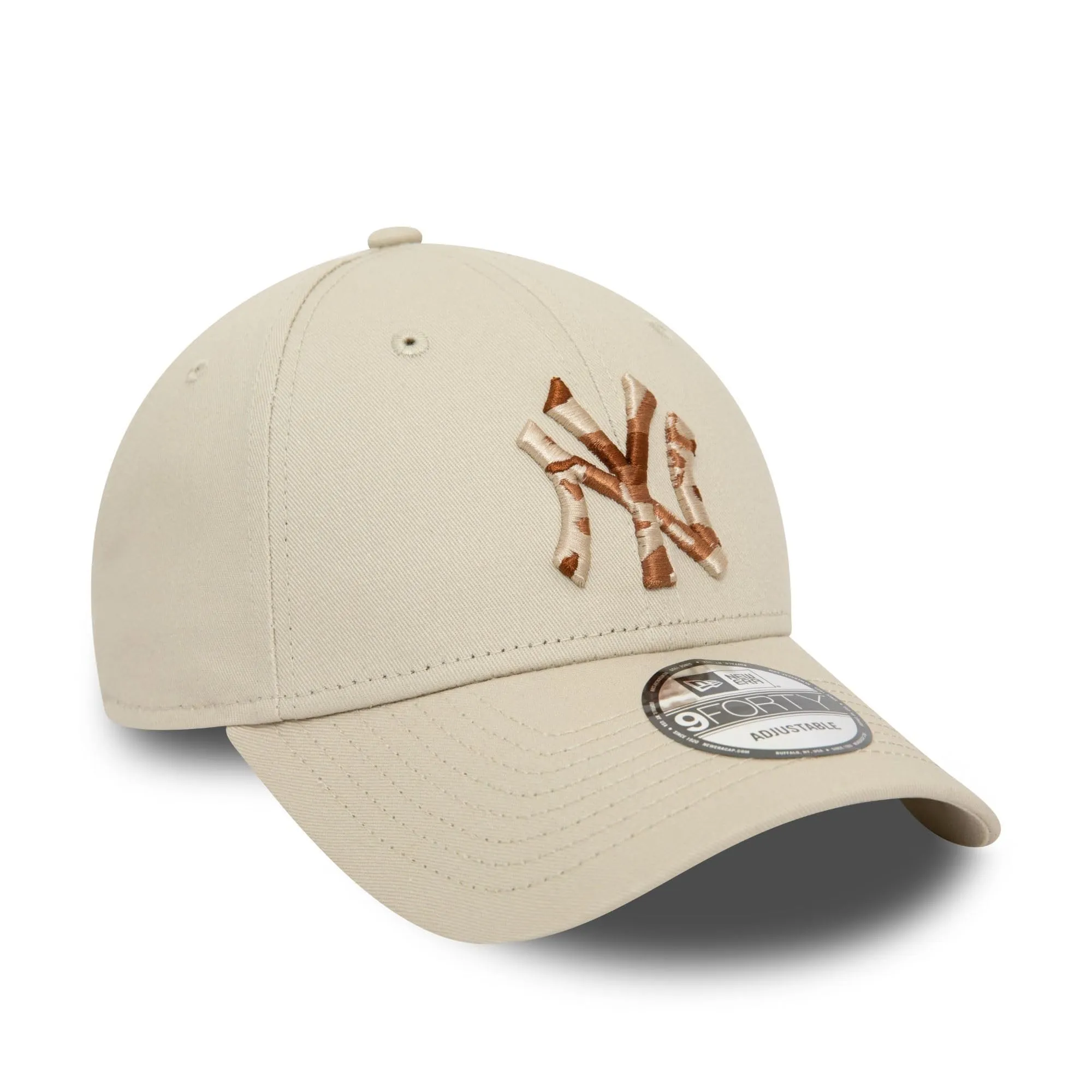 New Era New York Yankees Berretto da Baseball Beige Mimetico Regolabile MLB - immagine 3
