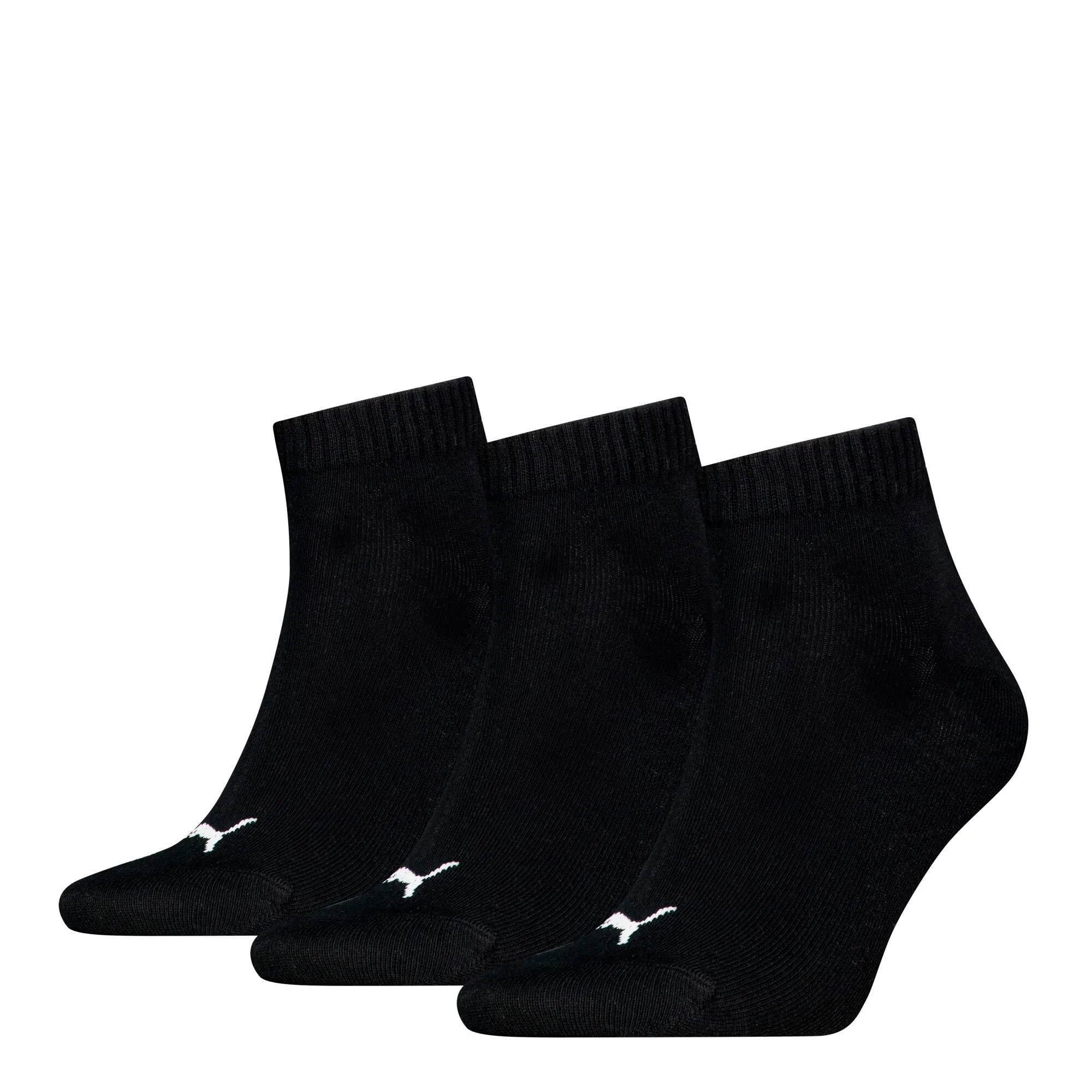 Puma Quarter Plain Socks, Unisex Adult, Black, 35-38, 3 Pairs - immagine 1