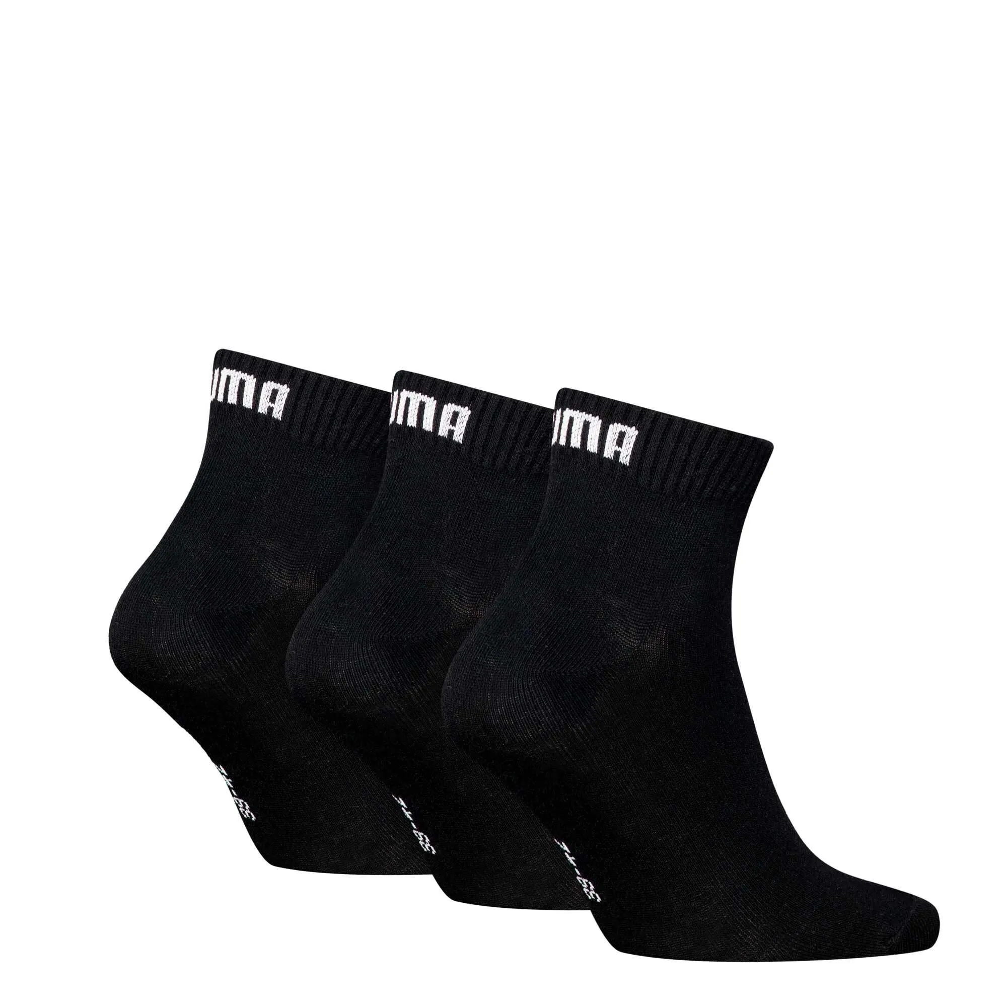 Puma Quarter Plain Socks, Unisex Adult, Black, 35-38, 3 Pairs - immagine 4
