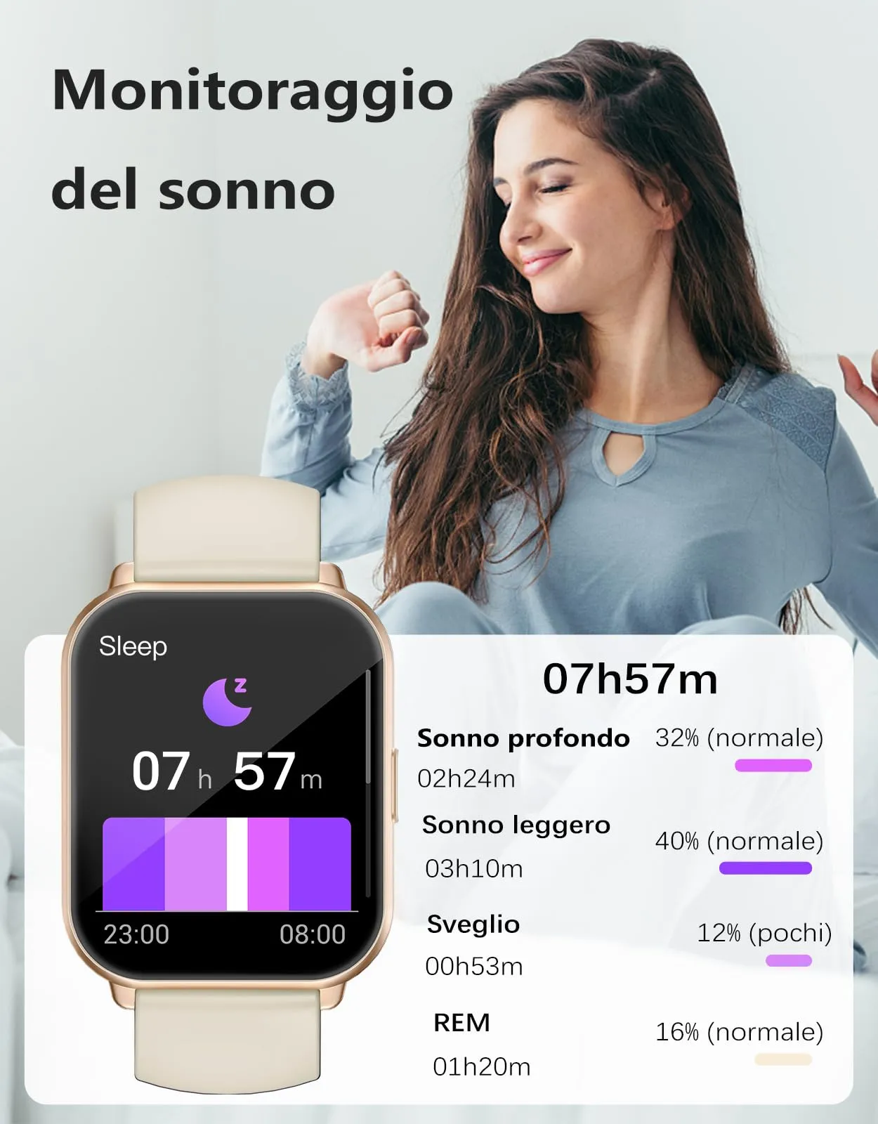 RUIMEN Smartwatch AMOLED 1.83", Chiamate Bluetooth, Fitness Tracker con Cardiofrequenzimetro e Saturimetro, Impermeabile 1ATM, Compatibile Android e iOS, Galassia - immagine 7