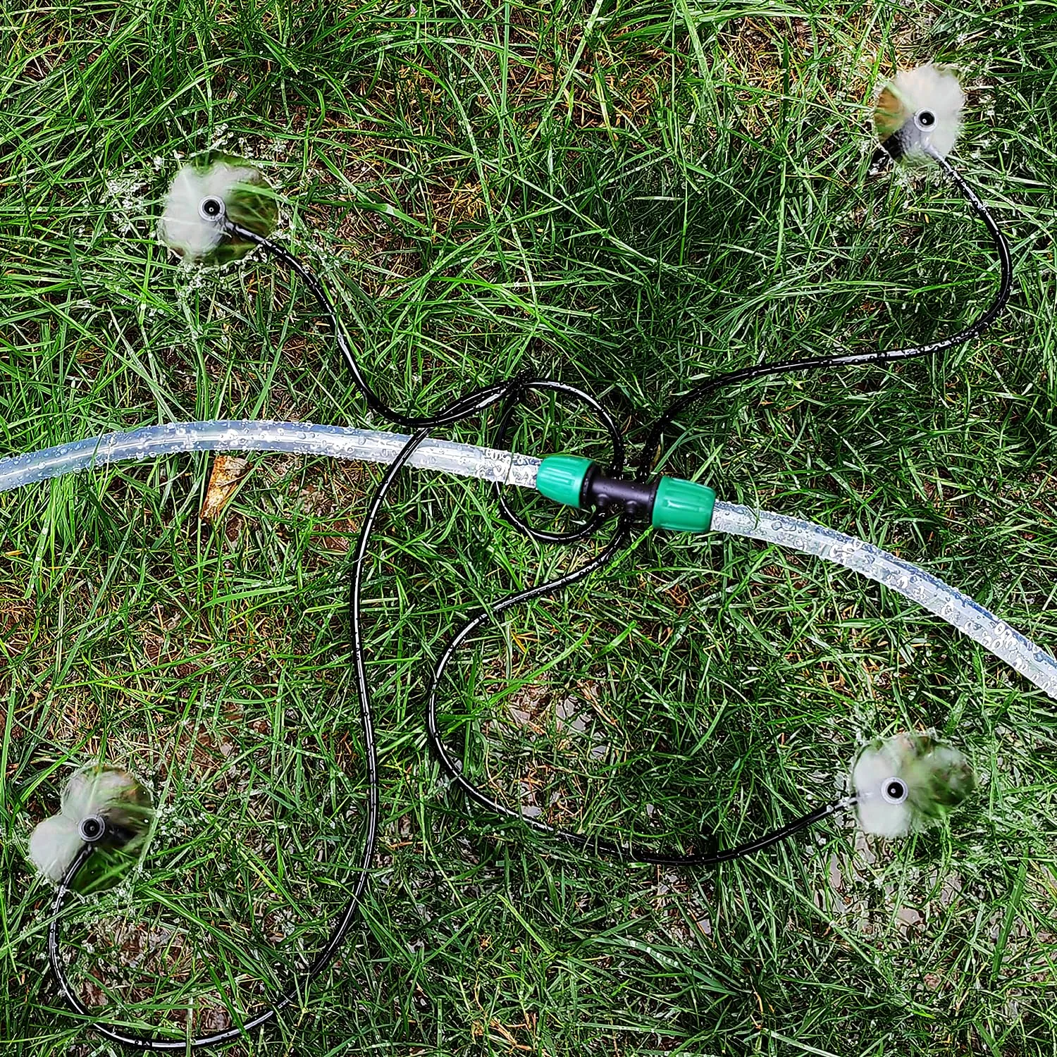 VooGenzek Connettori a T con Spinato per Irrigazione a Goccia, 6 Vie, da 13/16 mm a 4/7 mm, 10 Pezzi, Verde - immagine 5