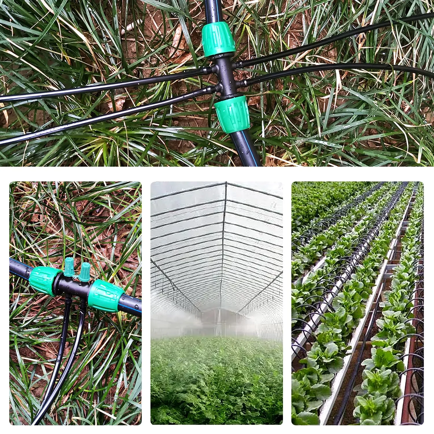 VooGenzek Connettori a T con Spinato per Irrigazione a Goccia, 6 Vie, da 13/16 mm a 4/7 mm, 10 Pezzi, Verde - immagine 6