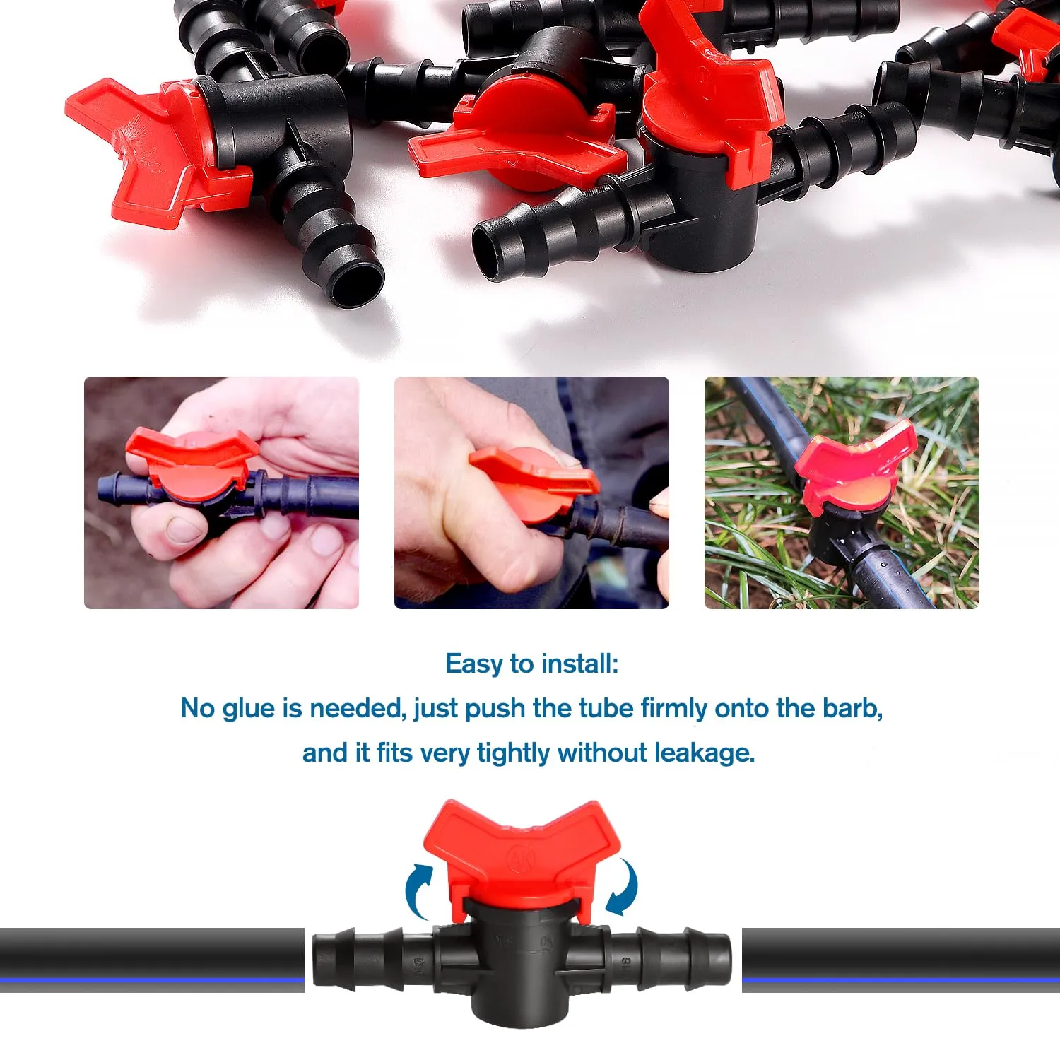 VooGenzek Kit di raccordi per irrigazione a goccia 16mm, 42 pezzi - immagine 6