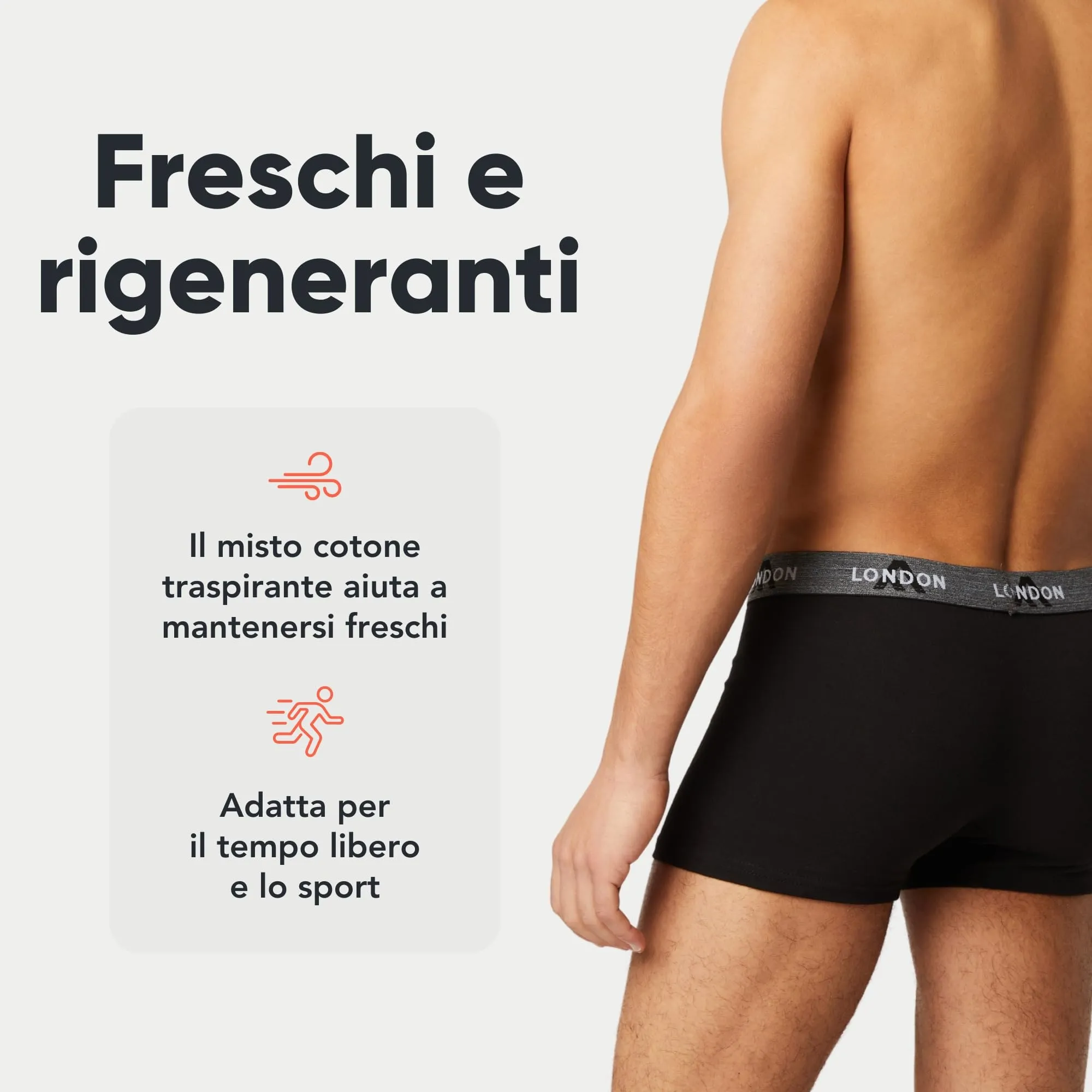 FM London Boxer Uomo in Cotone, Nero, 4 Pezzi, 5XL - immagine 3