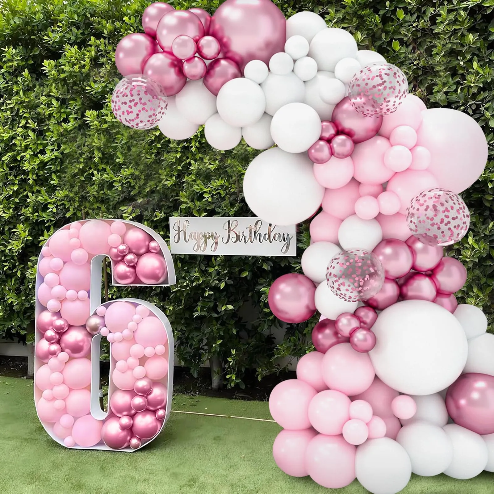 fairymaiden Kit Arco Palloncini Rosa e Bianchi, 102 Pezzi - immagine 6