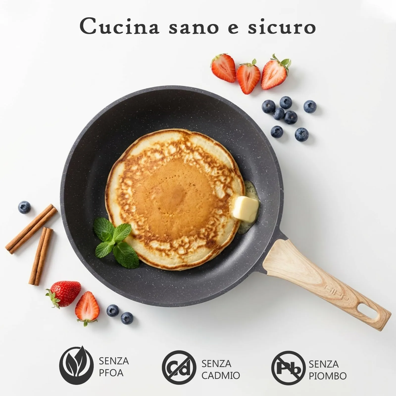 GiPP Padella Antiaderente per Induzione 28 cm con Coperchio - immagine 4
