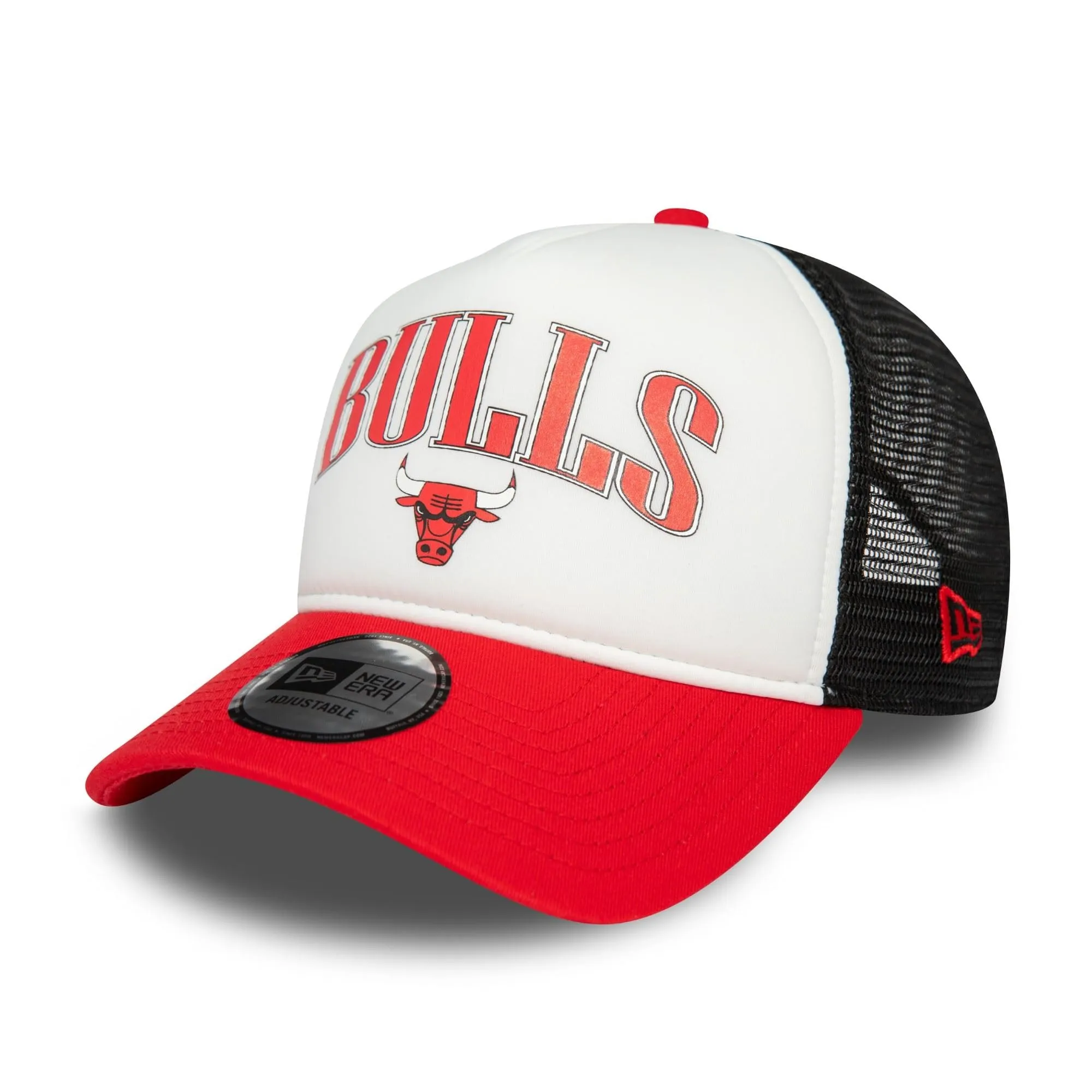 New Era NBA Chicago Bulls Snapback Trucker Hat - Bianco Nero Rosso - immagine 1