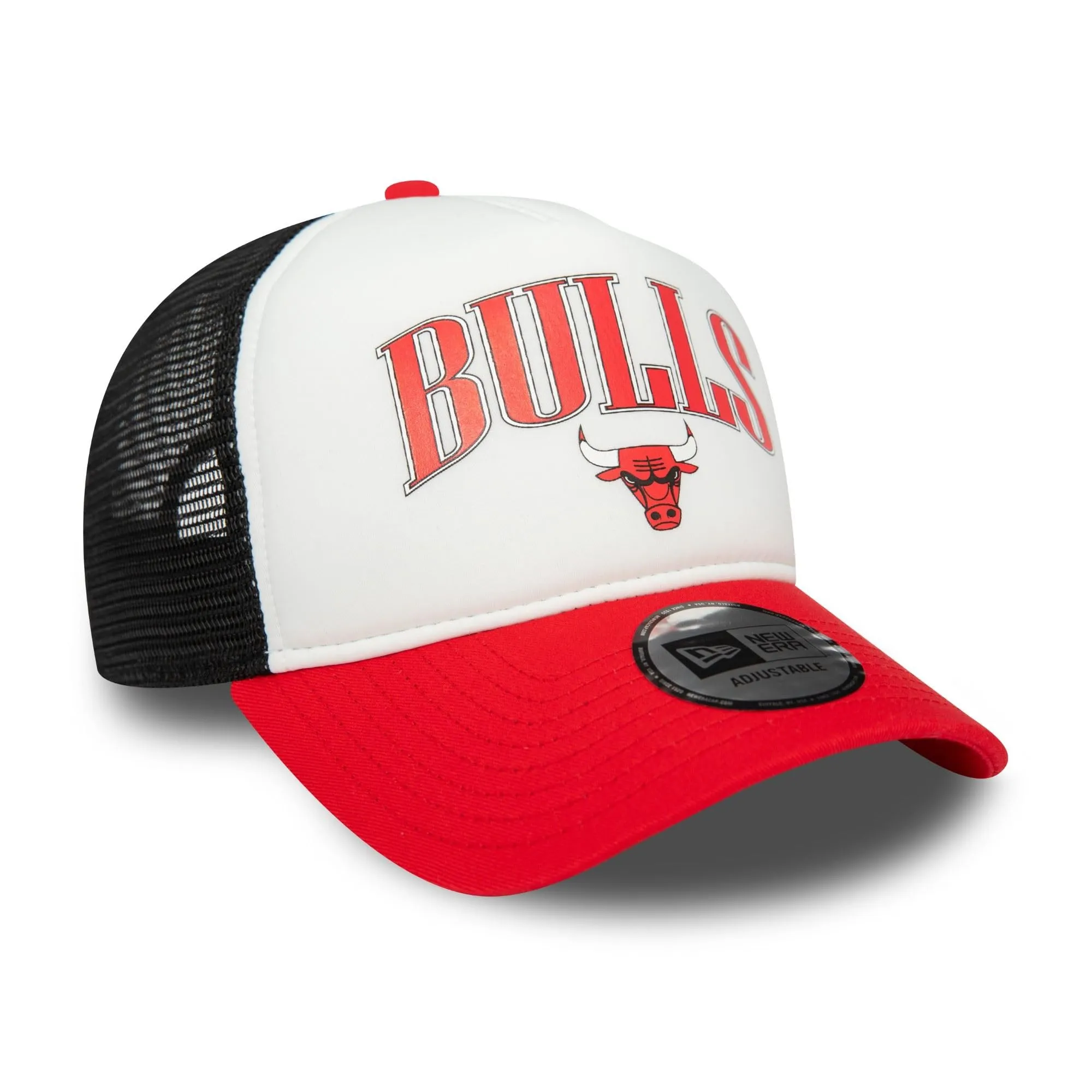 New Era NBA Chicago Bulls Snapback Trucker Hat - Bianco Nero Rosso - immagine 3