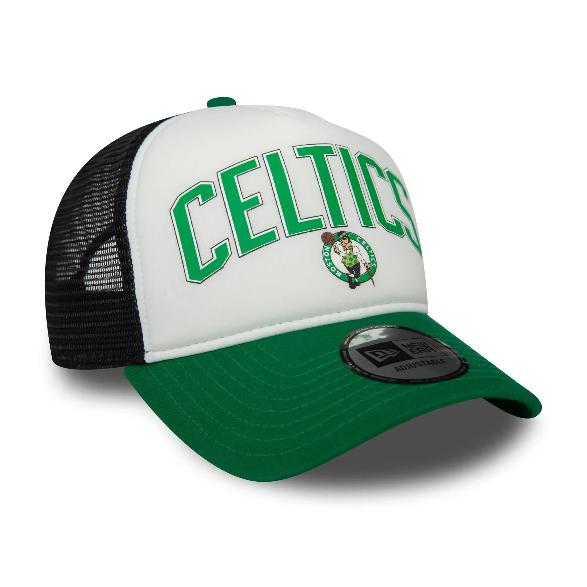New Era Boston Celtics Cappellino da Baseball Regolabile con Visiera Curva, Verde Bianco Nero - immagine 3