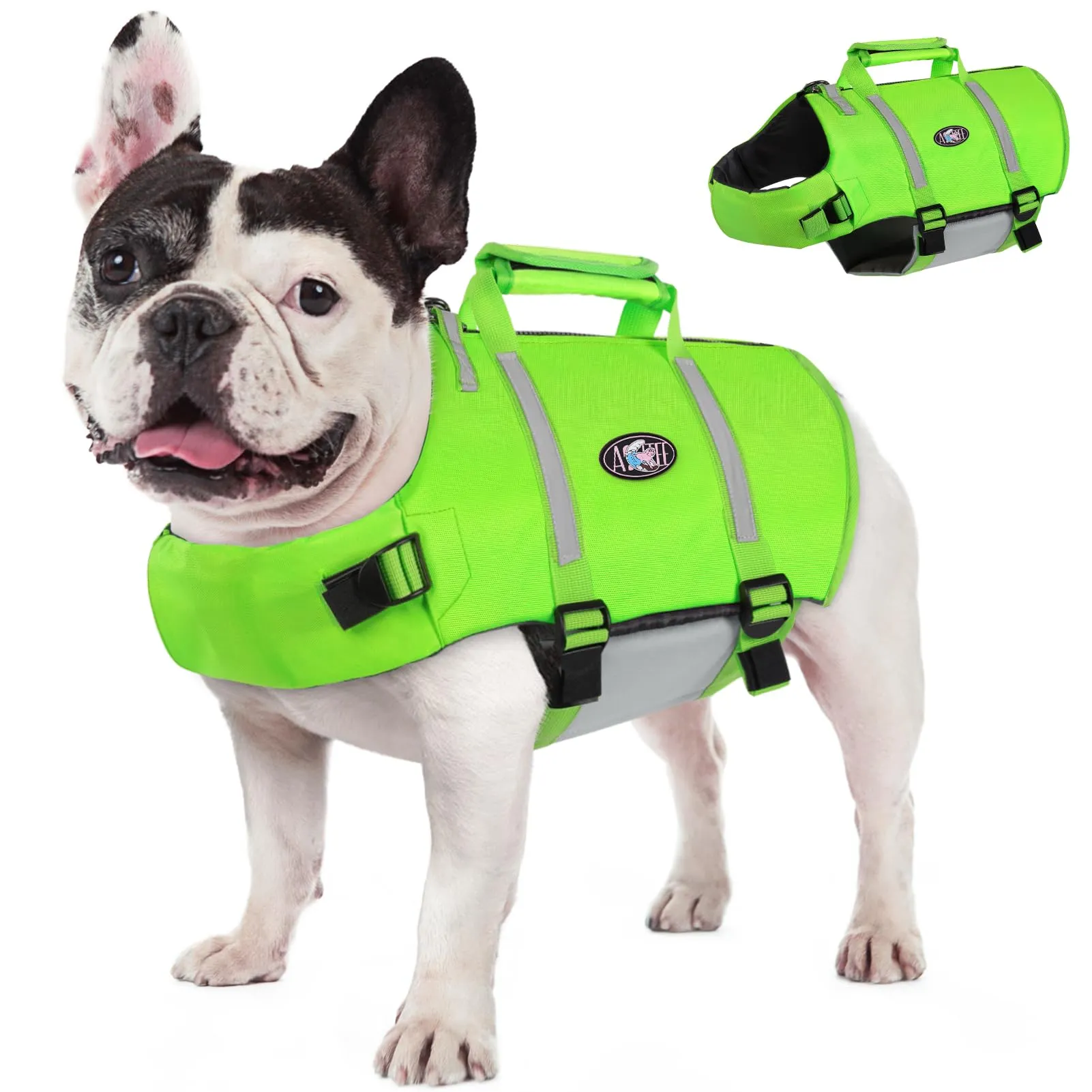 AOFITEE Giubbotto Salvagente per Cani - Verde Fluo, Taglia M - immagine 1