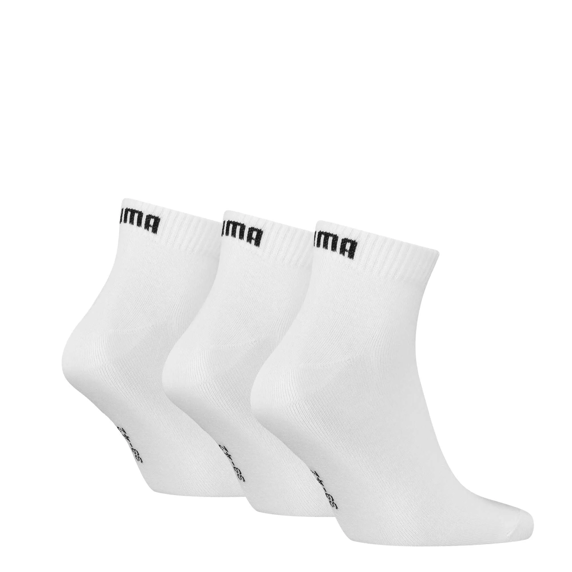 Puma Quarter Plain Socks, Unisex Adult, White, 35-38, 3 Pairs - immagine 4