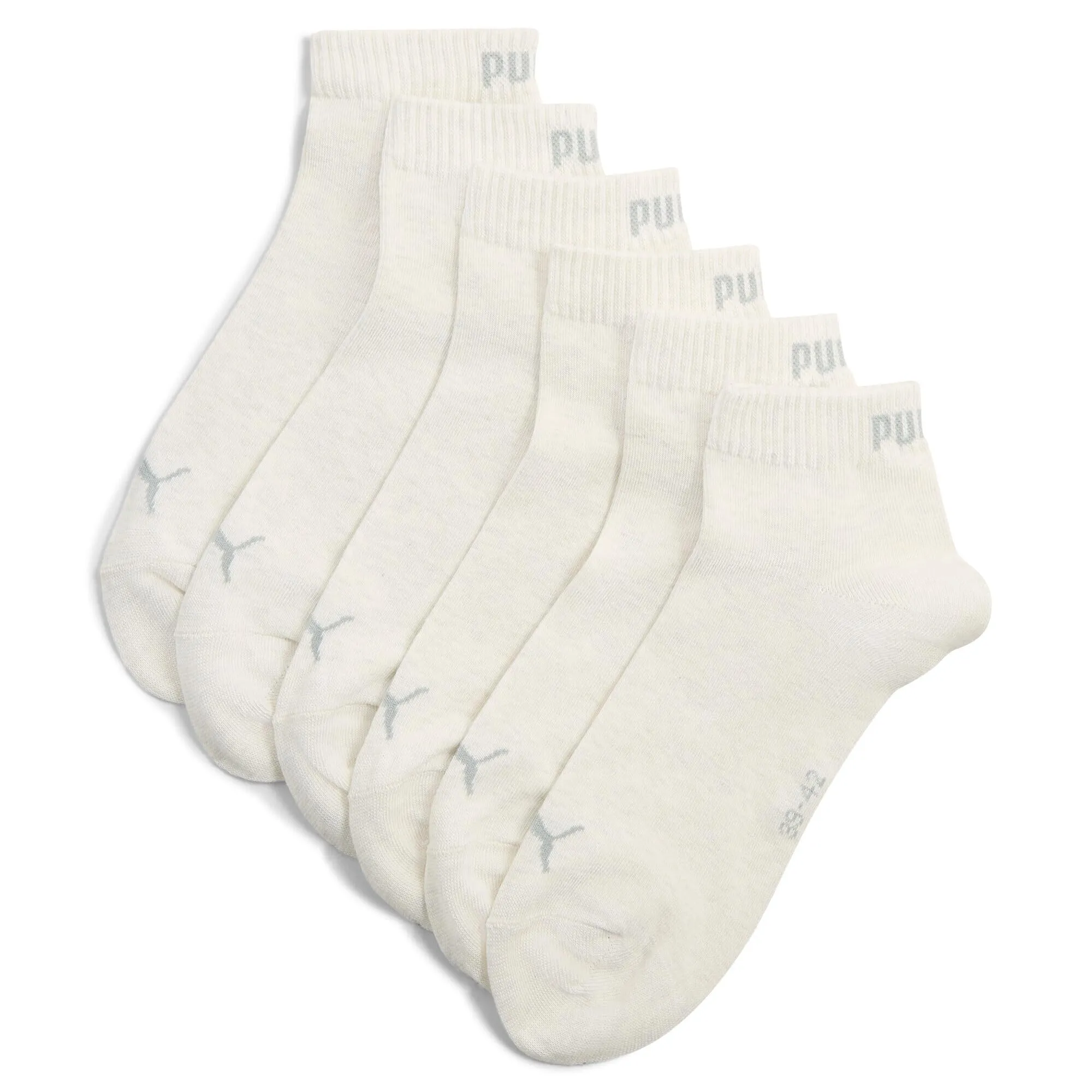 Puma Quarter Plain Socks, Unisex Adult, Oatmeal, 35-38, 3 Pairs - immagine 1