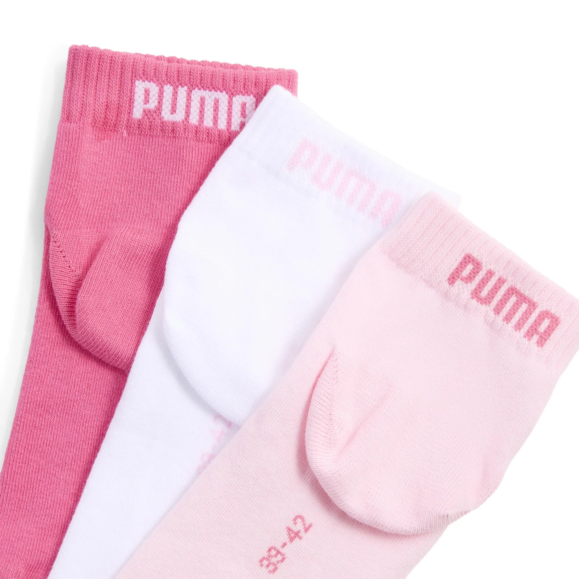 PUMA Quarter Plain Socks, Unisex Adult, Pink Lady - New, 35-38, 3 Pairs - immagine 4