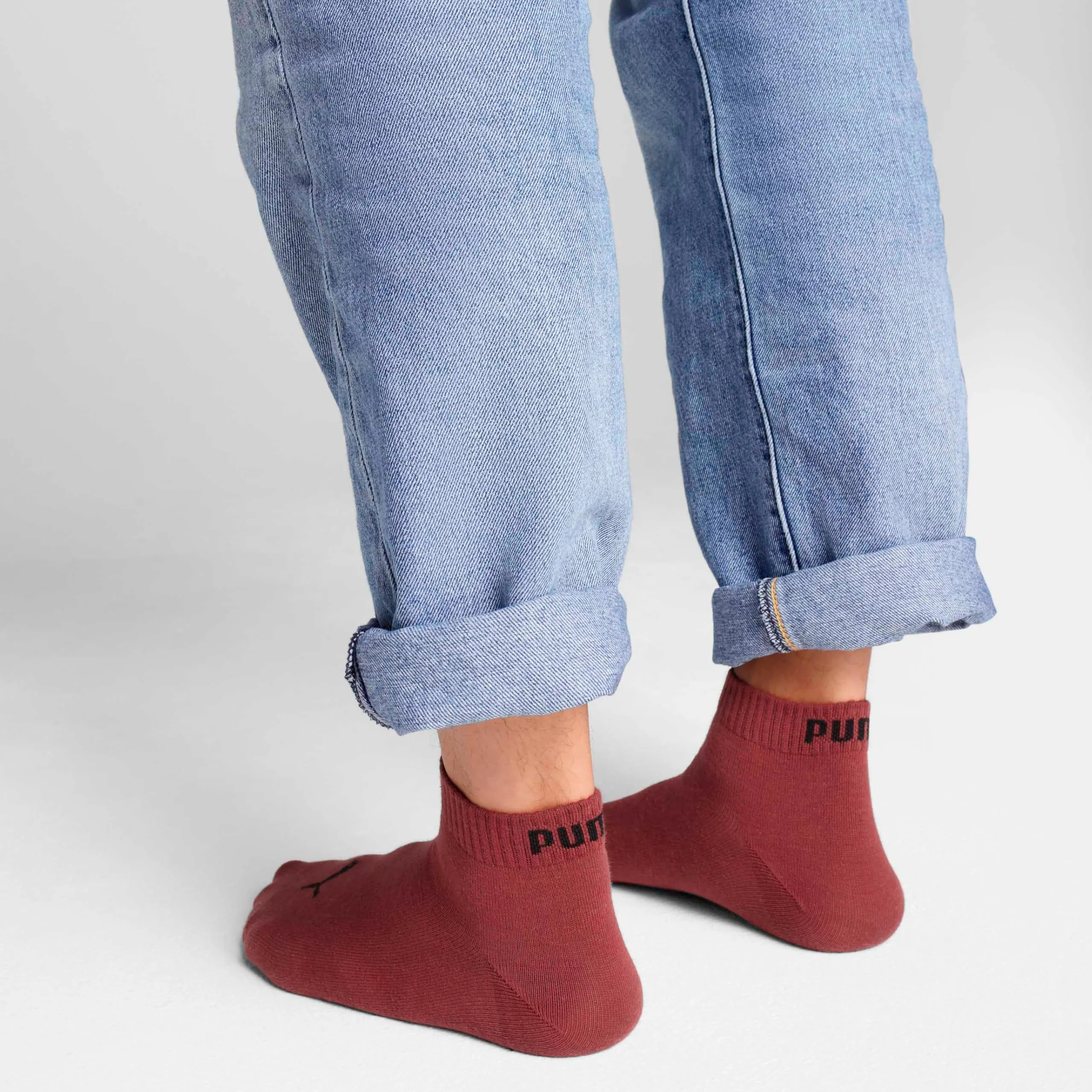 Puma Quarter Plain Socks 3P, Unisex Adult, Black/Red - New, 43-46 - immagine 8