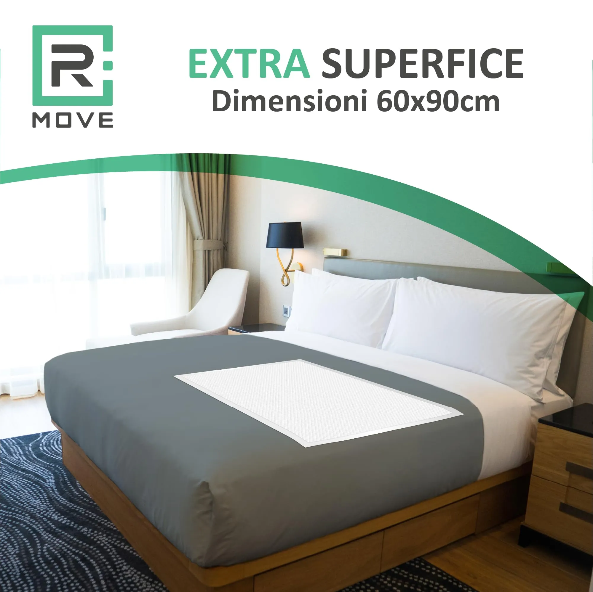 R MOVE Traverse Letto Monouso 60x90 cm, Confezione da 40 - immagine 4