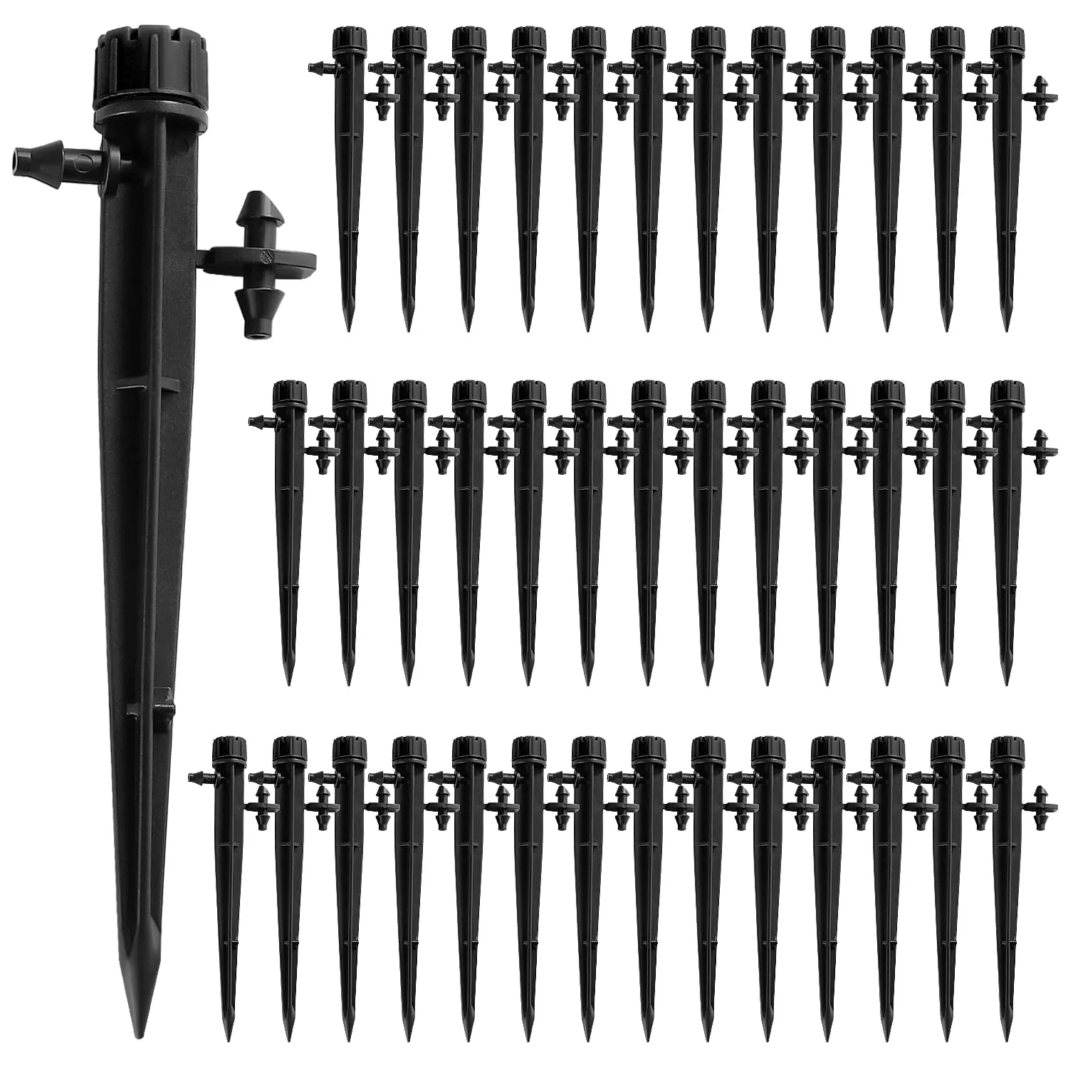 VooGenzek Gocciolatori di Irrigazione Regolabili a 8 Fori, 40 Pezzi, per Tubo 4/7 mm, Nero - immagine 1