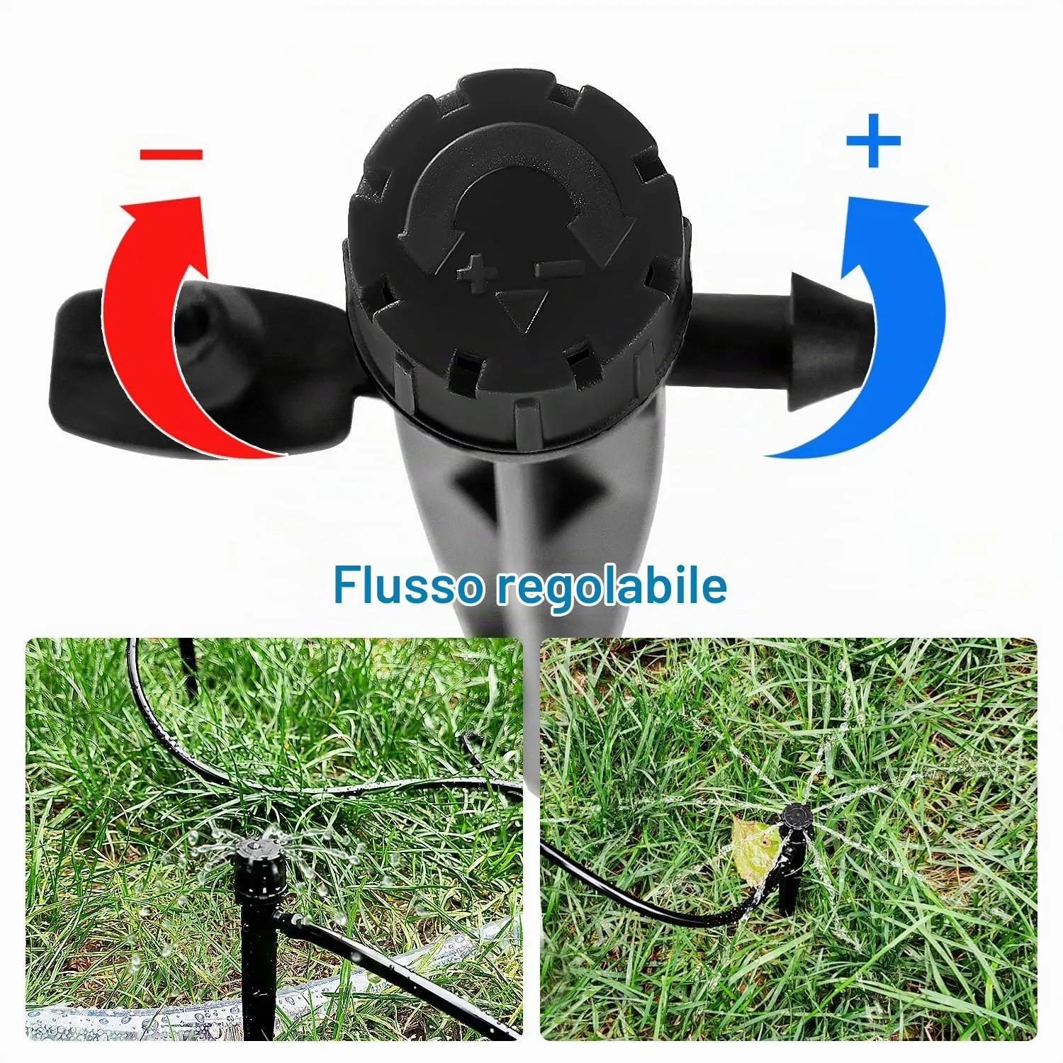 VooGenzek Gocciolatori di Irrigazione Regolabili a 8 Fori, 40 Pezzi, per Tubo 4/7 mm, Nero - immagine 3