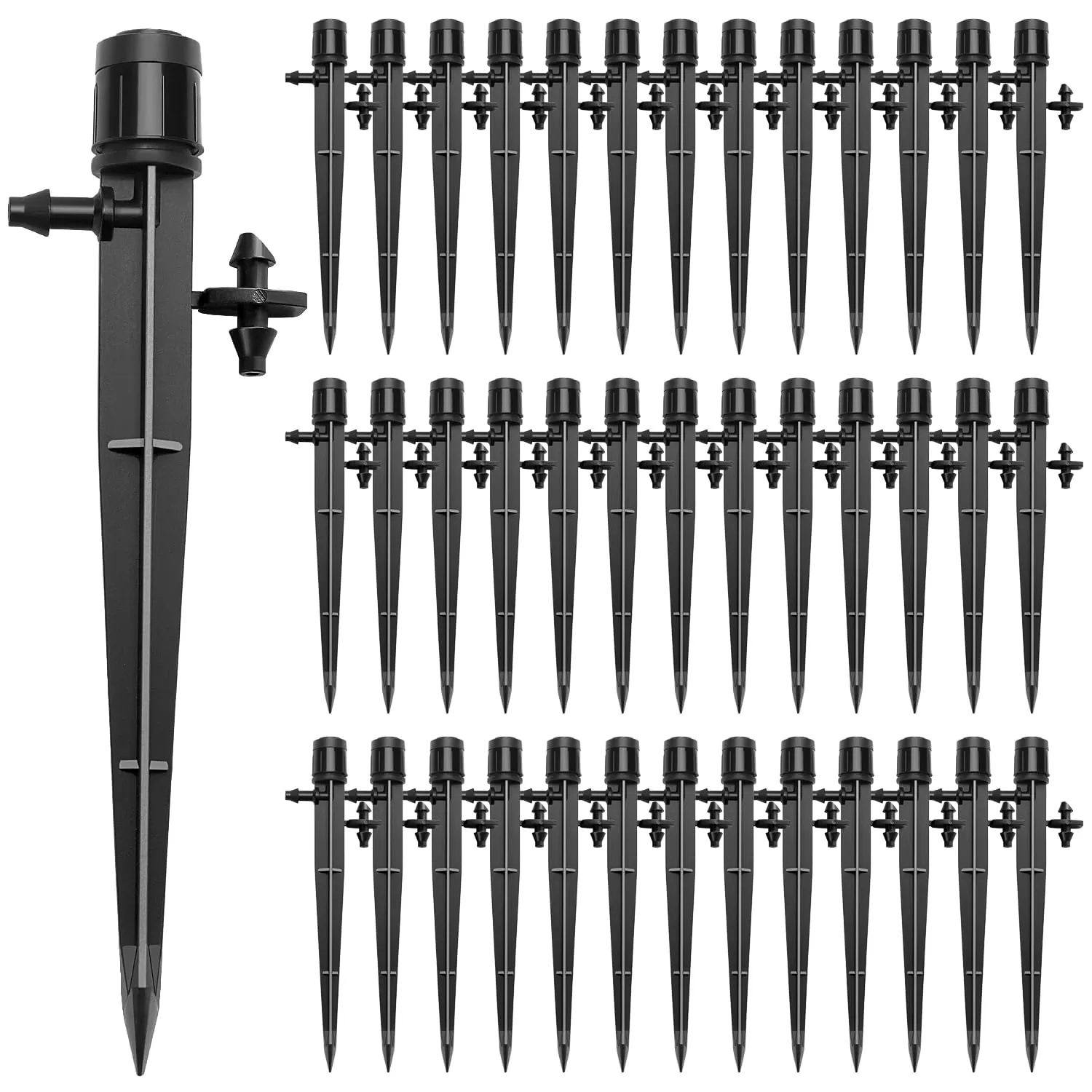 VooGenzek Gocciolatori di Irrigazione Regolabili 360 Gradi per Tubo 4/7 mm, 40 Pezzi, Nero - immagine 1