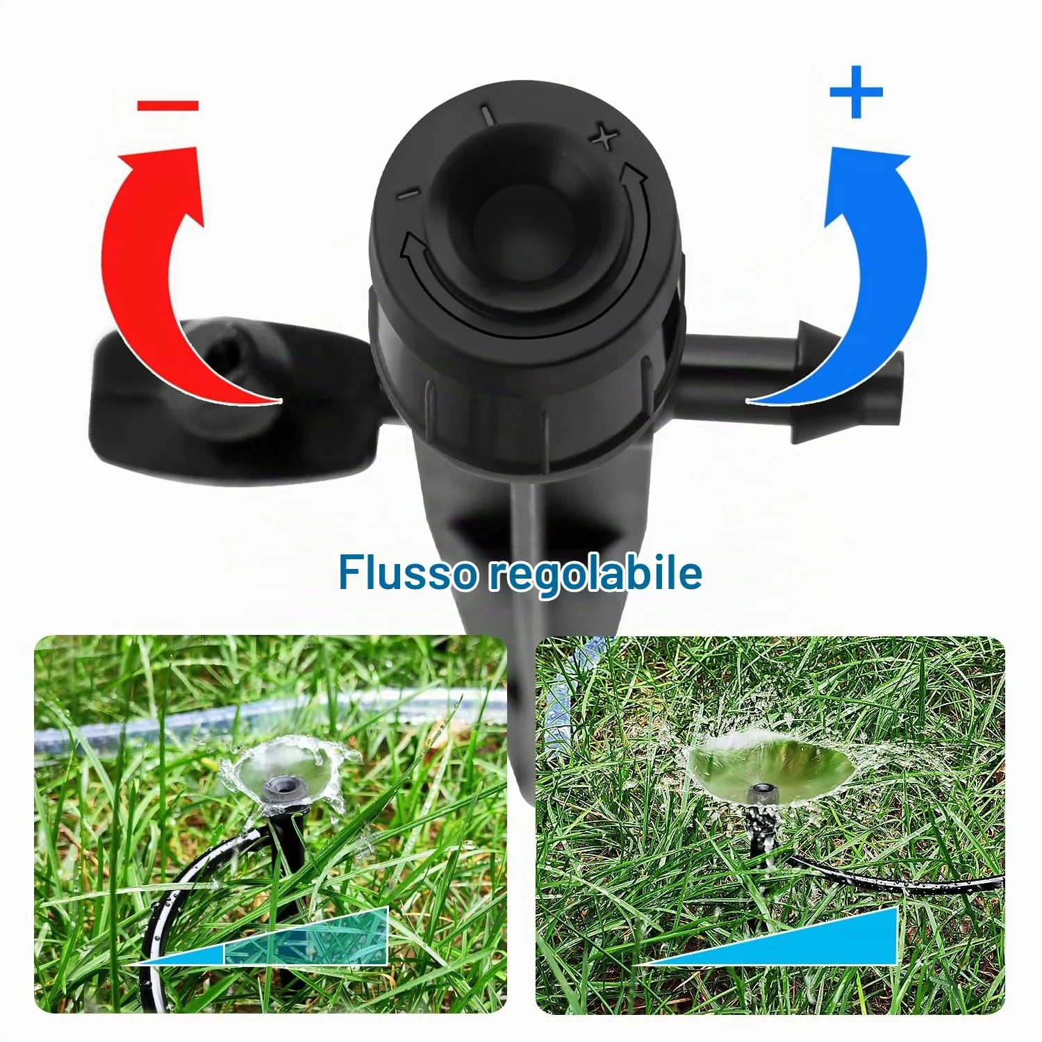 VooGenzek Gocciolatori di Irrigazione Regolabili 360 Gradi per Tubo 4/7 mm, 40 Pezzi, Nero - immagine 3