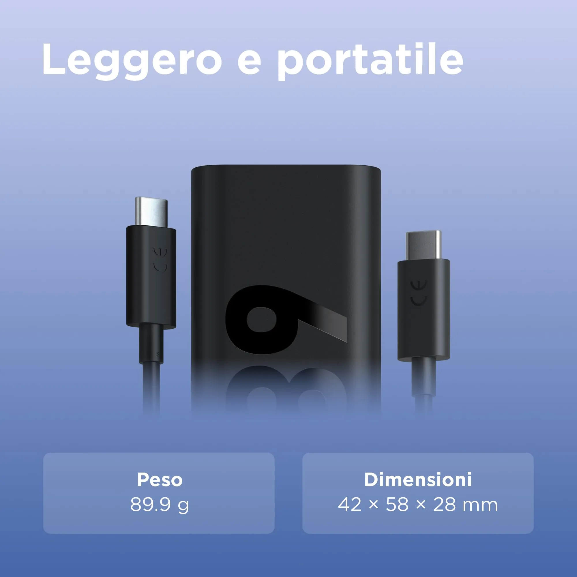 Lenovo 68W USB-C GaN Wall Charger with 1.5m 6A Cable - immagine 3