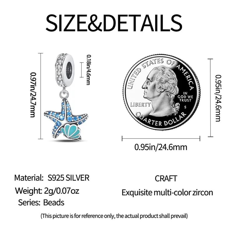 Pandach Bead Charm Ciondolo Argento Sterling 925 con Cubic Zirconia per Braccialetti e Collane Europei - immagine 4