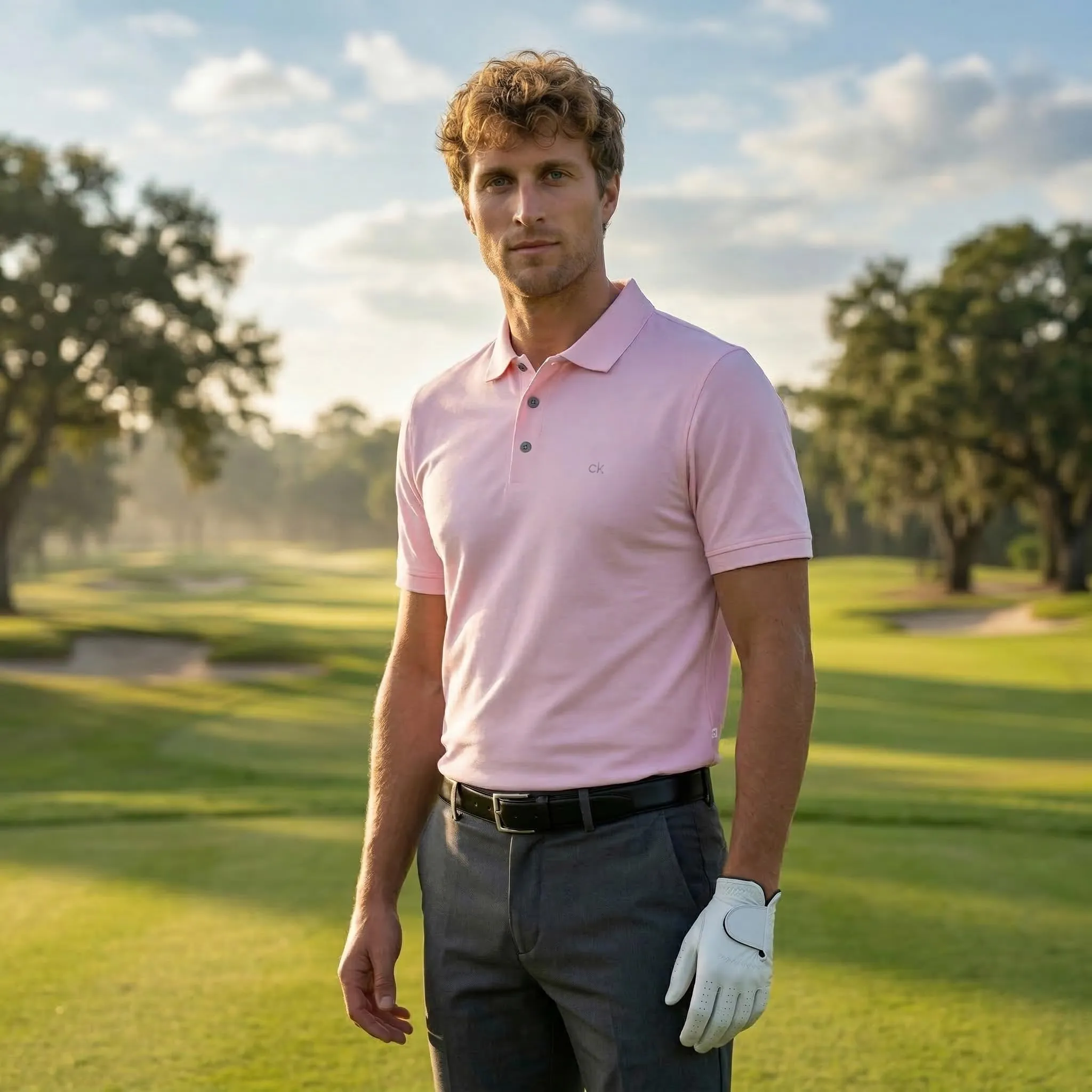 Calvin Klein Polo Golf Uomo Campus - Rosa Baby - 3XL - immagine 3