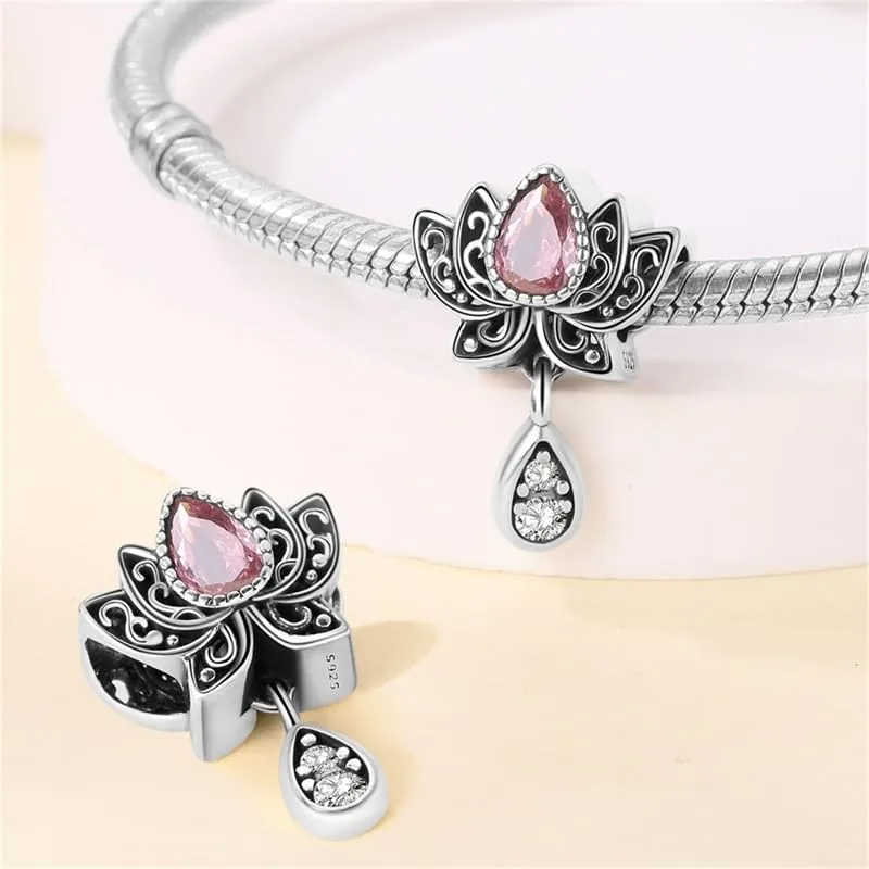 TINSLO Bead Charm in Argento Sterling 925 con Cubic Zirconia, Compatibile con Braccialetti e Collane Pandora e Europei - immagine 2