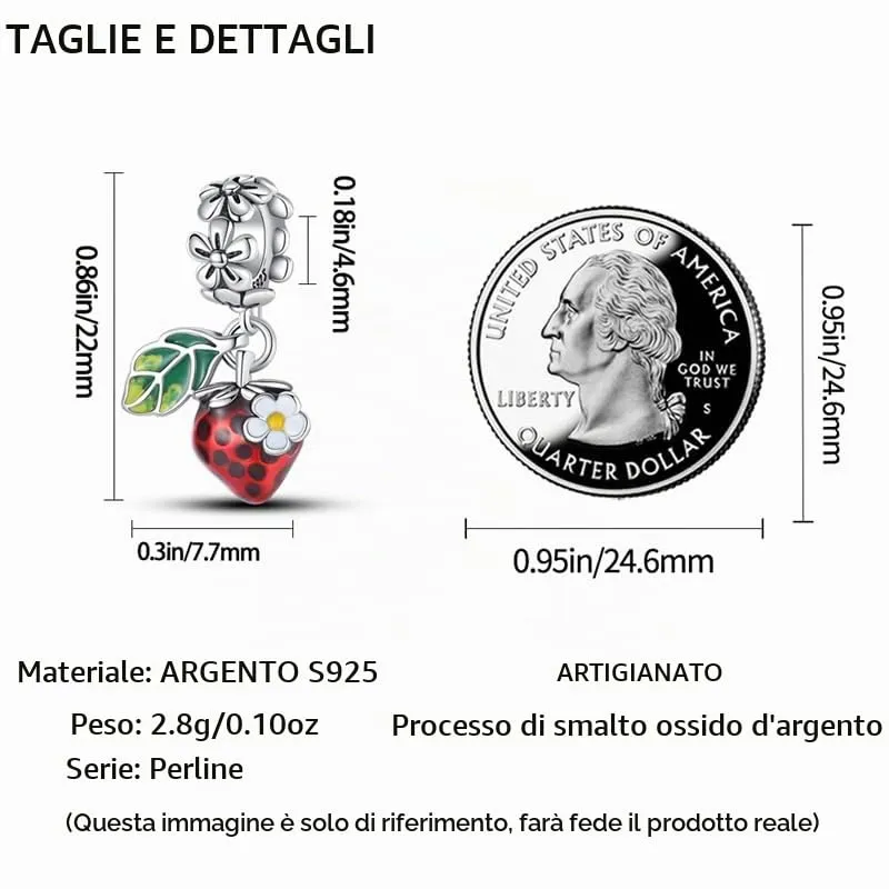 TINSLO Bead Charm in Argento Sterling 925 con Cubic Zirconia, compatibile con braccialetti e collane Pandora e europei - immagine 5