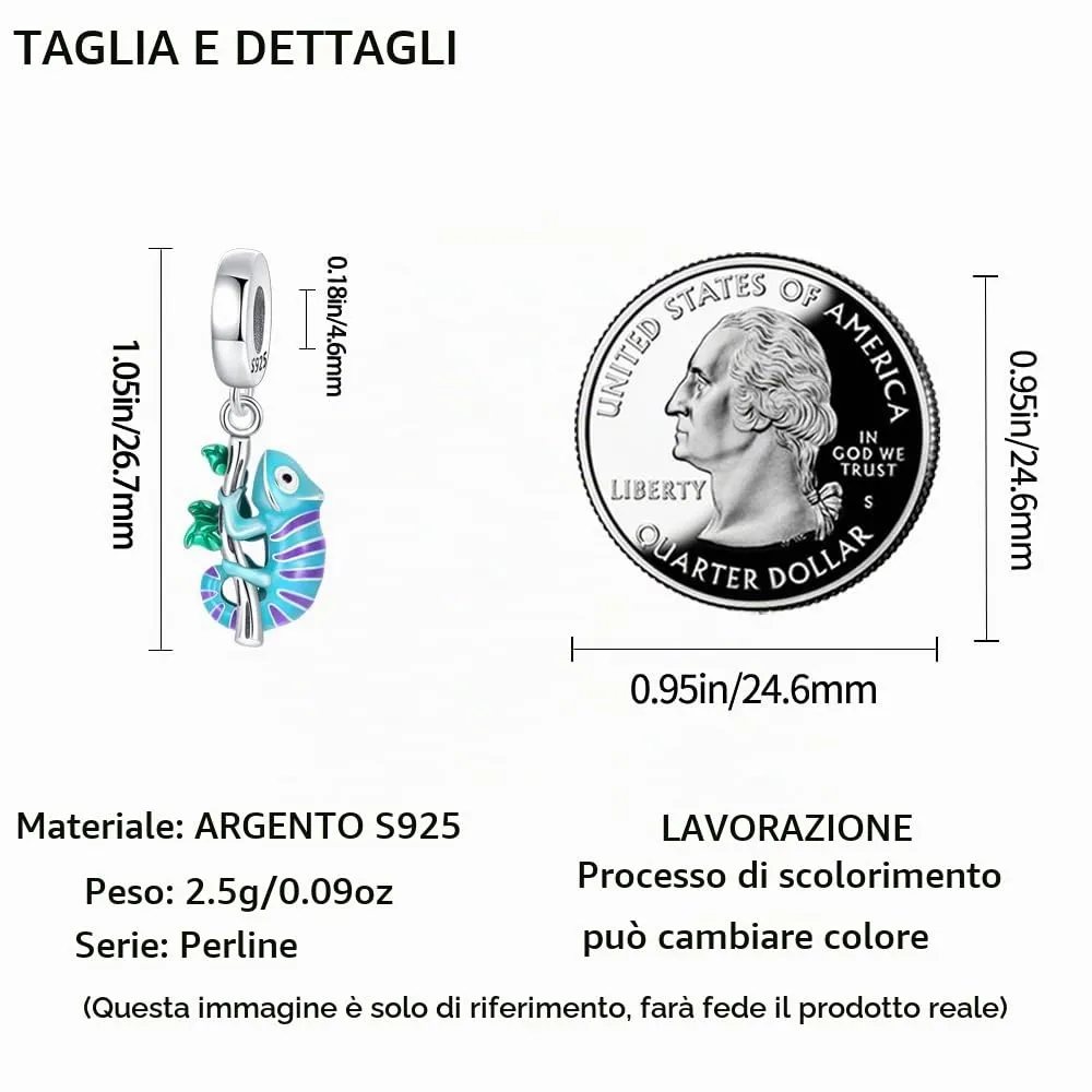 TINSLO Bead Charm in Argento Sterling 925 con Cubic Zirconia per Braccialetti e Collane europei - immagine 5