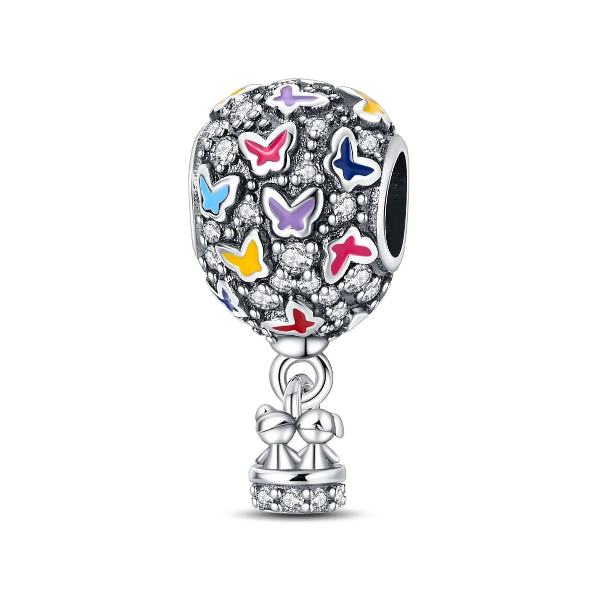 TINSLO Bead Charm in Argento Sterling 925 con Cubic Zirconia, Compatibile con Braccialetti e Collane Europee - immagine 1