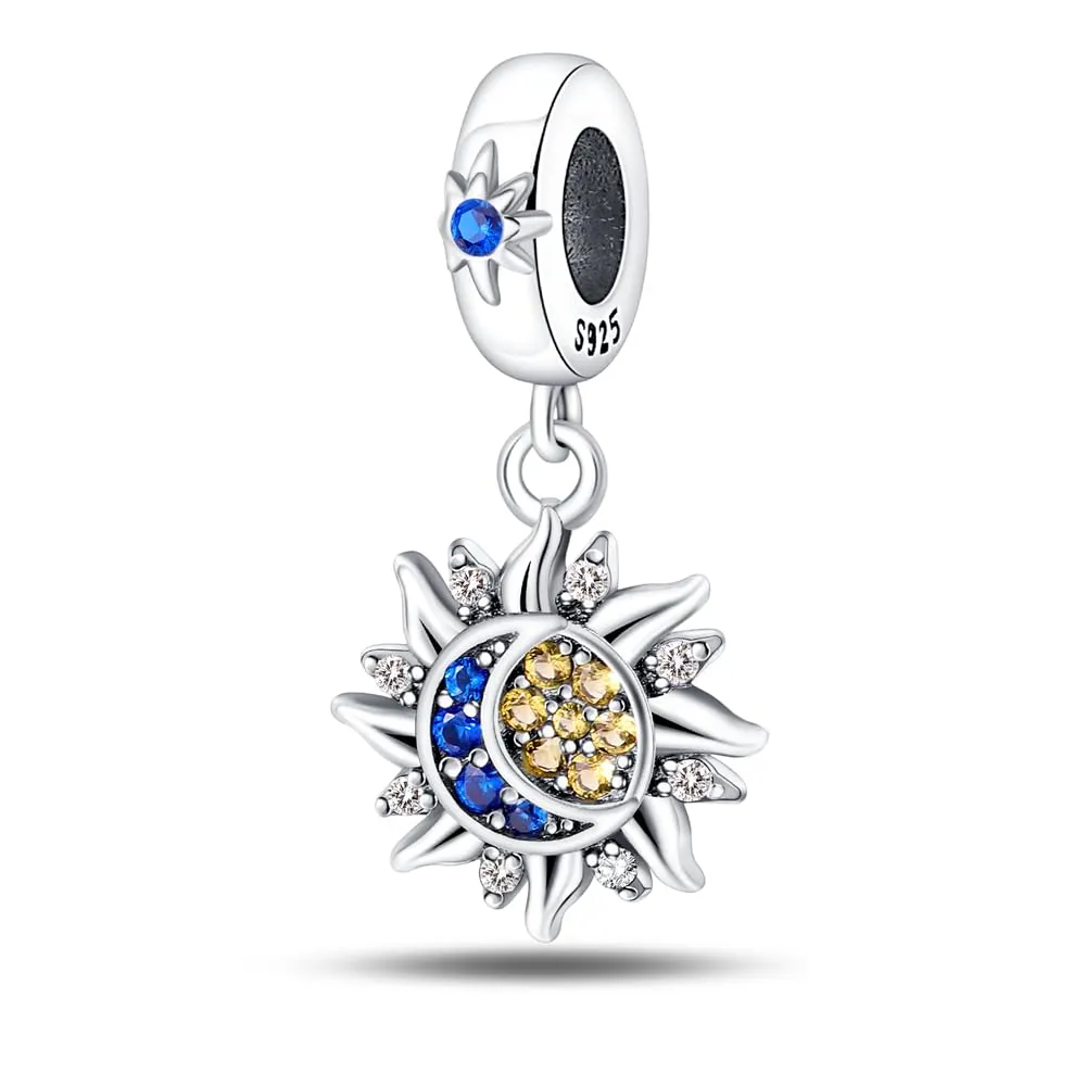 TINSLO Bead Charm in Argento Sterling 925 con Cubic Zirconia per Braccialetti e Collane Europei - immagine 1