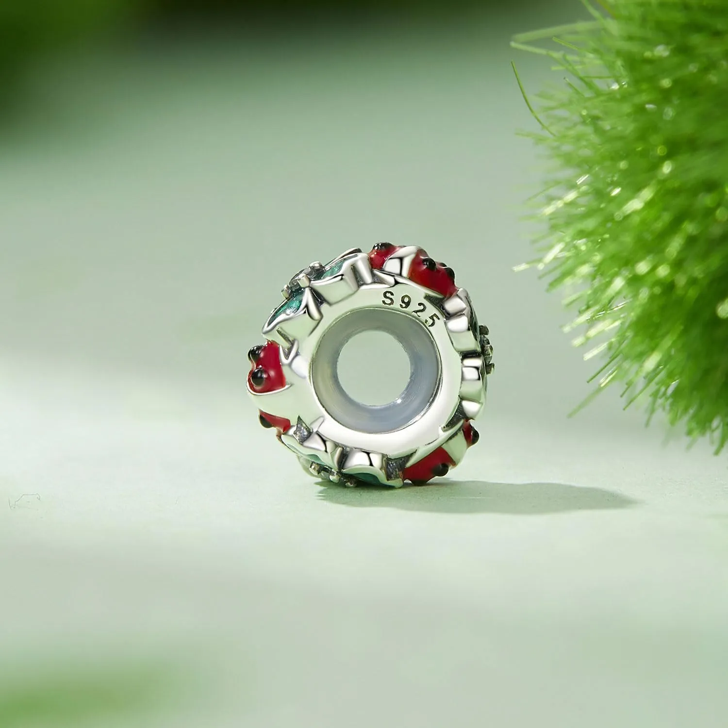 NINGAN Charms in argento sterling 925 con quadrifoglio e coccinella - immagine 5